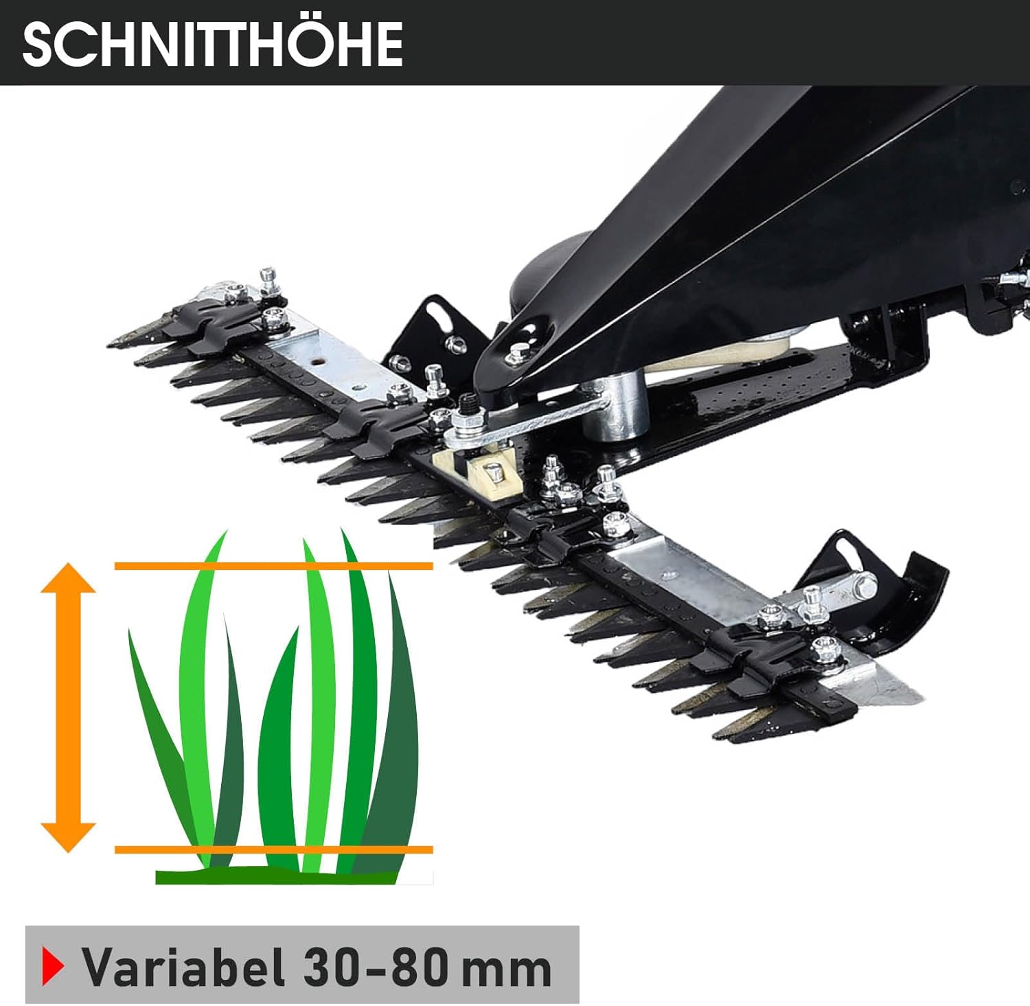 BRAST® Bar Mower Petrol 3.5 kW (4.8 HP) with Drive Cutting Width 97 cm Air Tyres with Terrain Profile Lawn Mower High Grass Mower Meadow Mower 196 cc