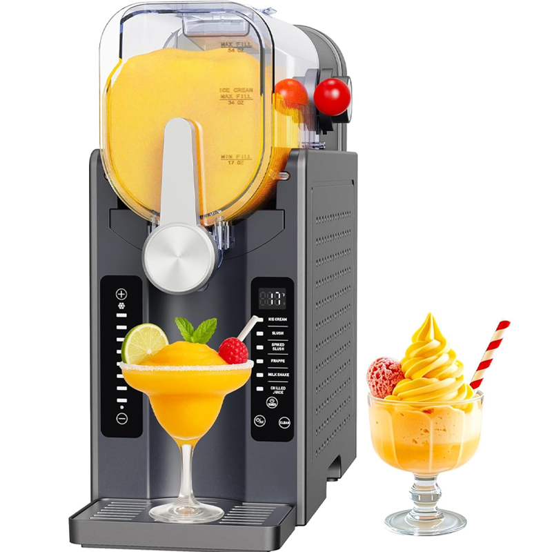 Slushie Machine: No Ice Needed All-in-One Slushy Maker for Home, Real-Time Temp Display, Auto-Clean, 6 Preset | Frozen Margaritas, Cocktails, Frappés, Ice Cream, Smoothies, Milkshakes,Summer Parties