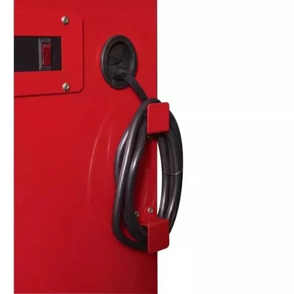 52 inches. 24 inches wide. D 9 drawer bright red mobile workbench