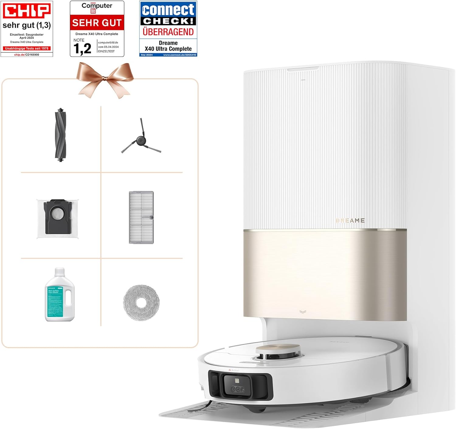 dreame X40 Ultra Complete Robot Vacuum Cleaner with Removable & Lifting Mop