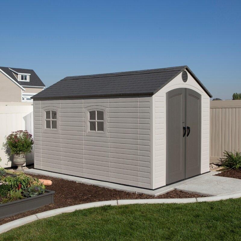 8 ft. W x 12.5 ft. D Plastic Storage Shed