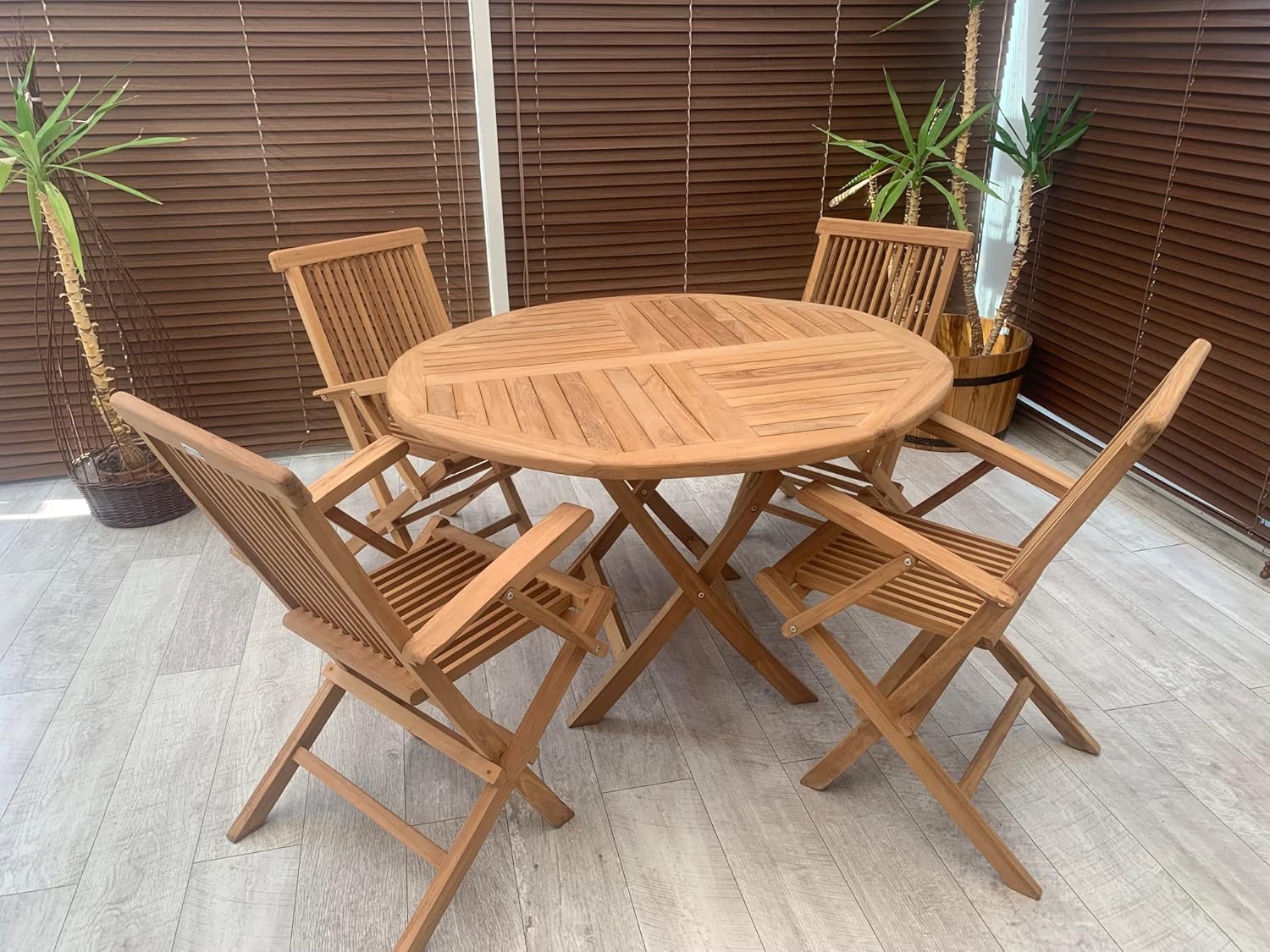Rattanland Garden Furniture Set Made of Exotic Teak Wood 