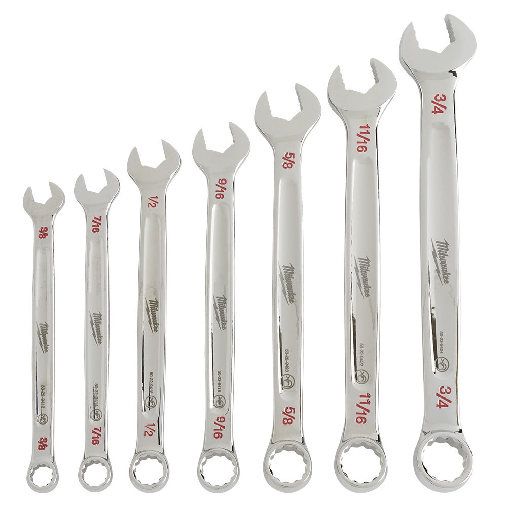 MILWAUKEE 7 Piece Imperial Combination Spanner Set 48229407