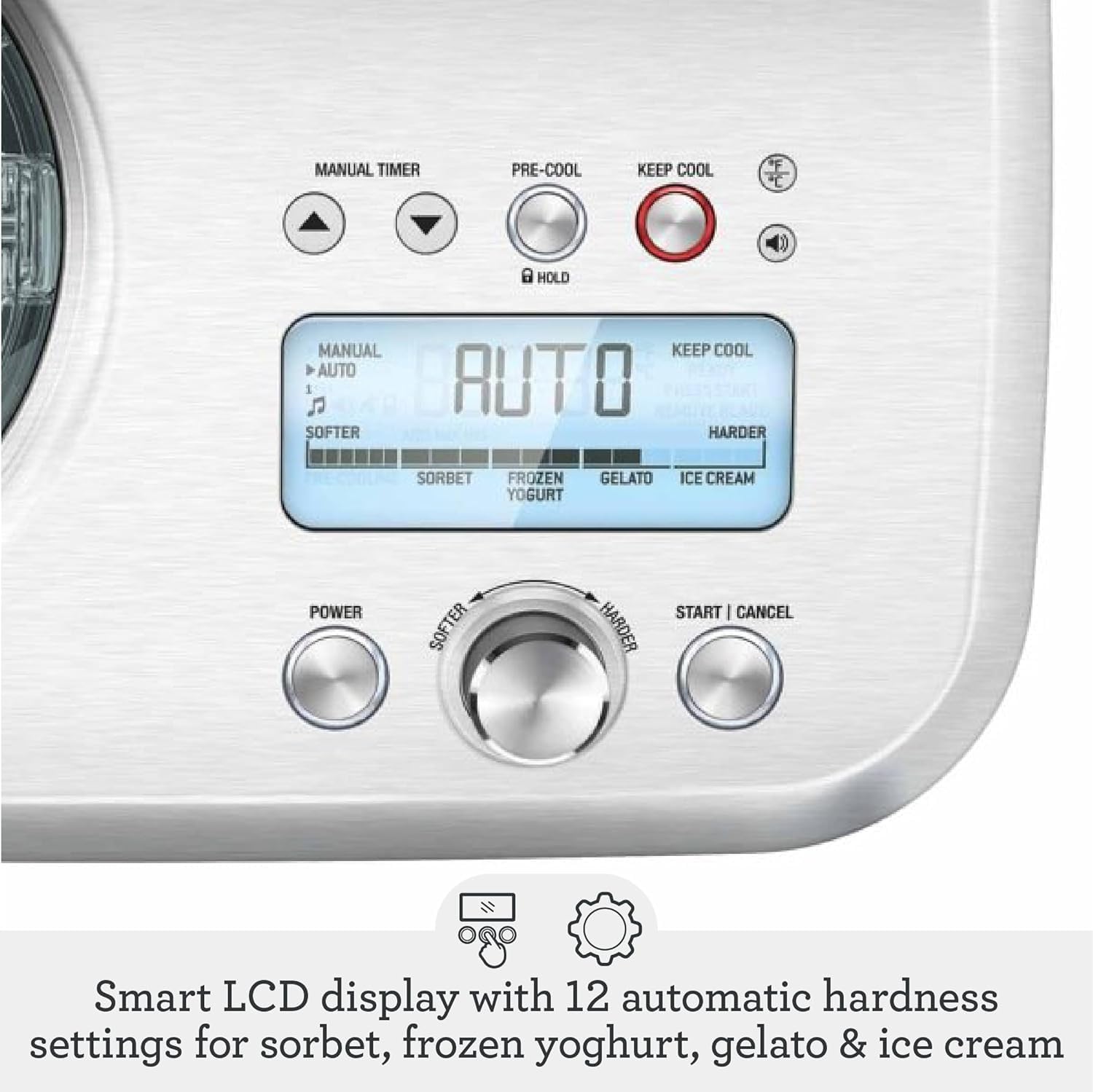 Sage - The Smart Scoop Ice Cream Maker - Self-Cooling Machine - Manual & Automatic Modes - Brushed Stainless Steel