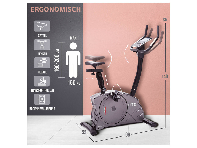 Christopeit Ergometer ET 6 inkl. Pulsmessgurt