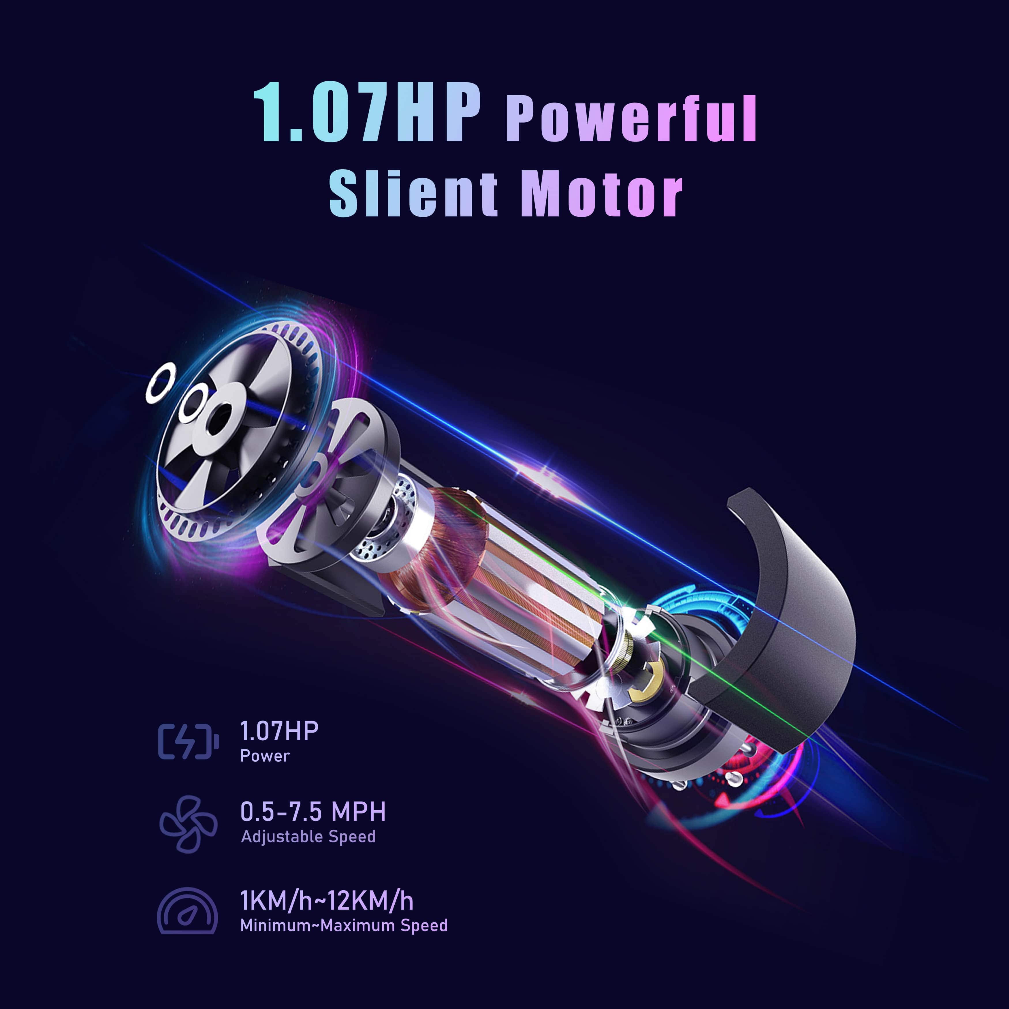 800W Folding Treadmill Electric Motorized Power Running - 48L x 25W x 48H