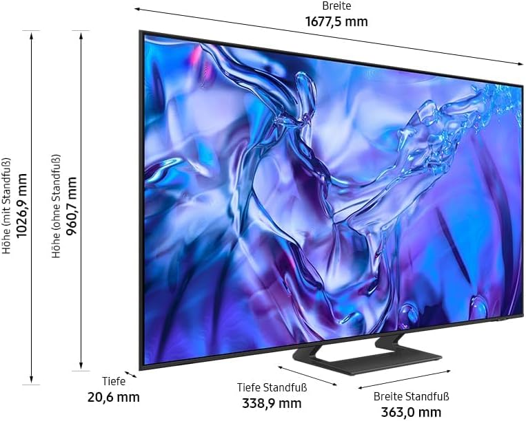 Samsung Crystal UHD 4K DU8579 TV 43 Inches, TV with Dynamic Crystal Colour, 4K Upscaling, AirSlim Design, Smart TV, GU43DU8579UXZG, German Model [2024] [Energy Class G]