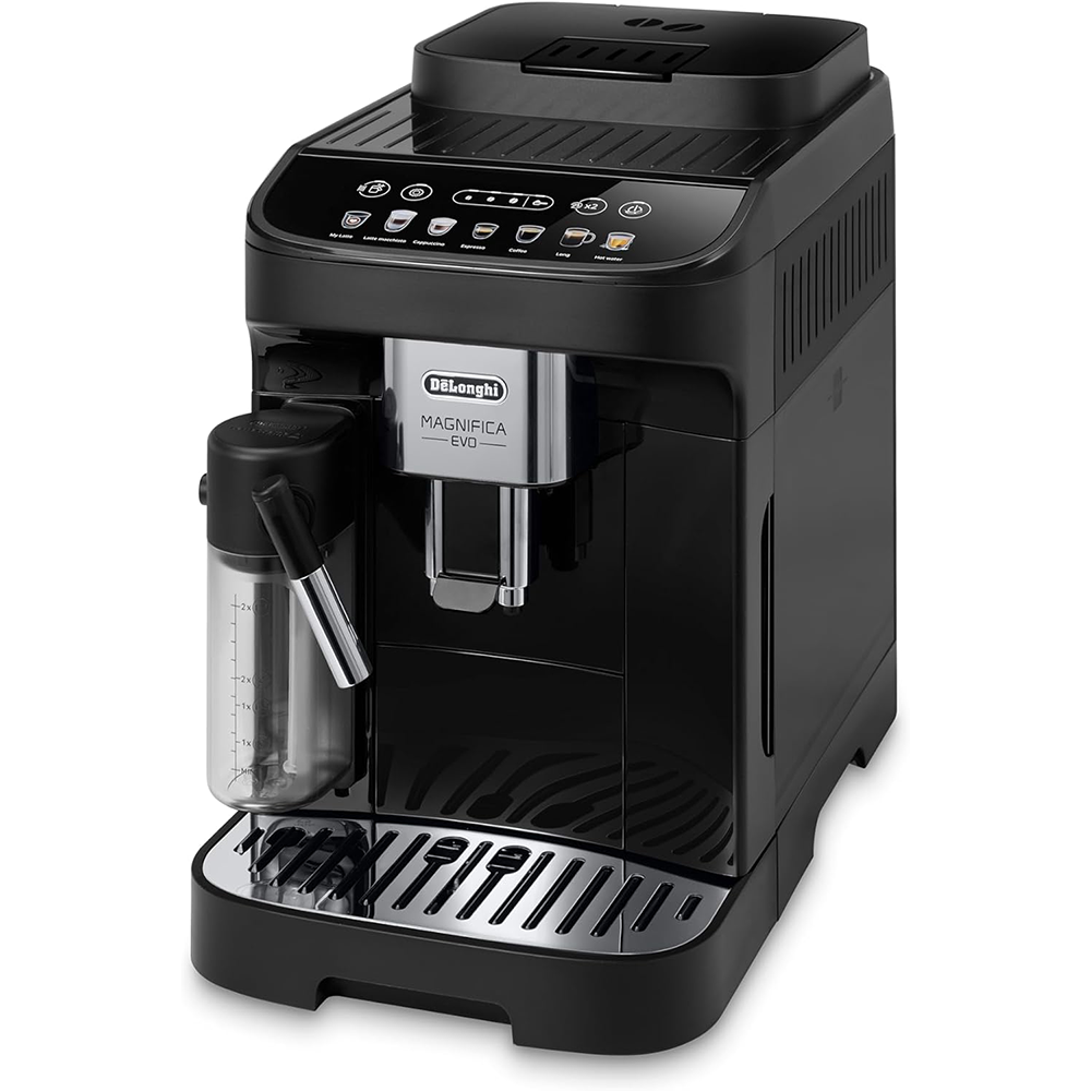 De'Longhi Magnifica Evo ECAM 292.81.B Fully Automatic Coffee Machine with LatteCrema Milk System, 7 Direct Selection Buttons for Cappuccino, Espresso and Other Coffee Specialities, 2-Cup Function