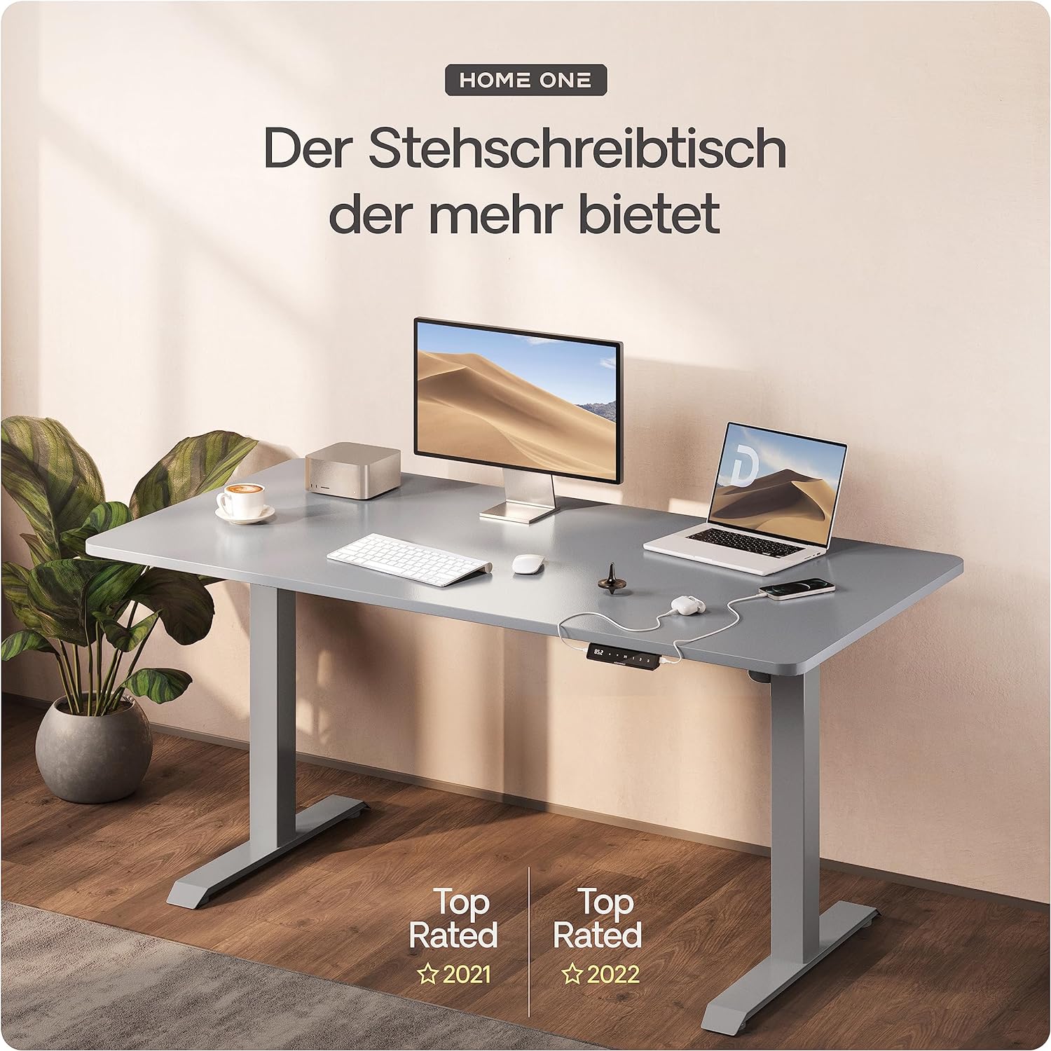 Desktronic Height-adjustable desk 120x60 cm - Stable desk