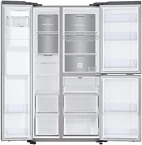 Samsung 650 Liters Side By Side Refrigerator with Ice Maker, Silver - RS65R5691SL, 20 Year Warranty on Digital Inverter Compressor