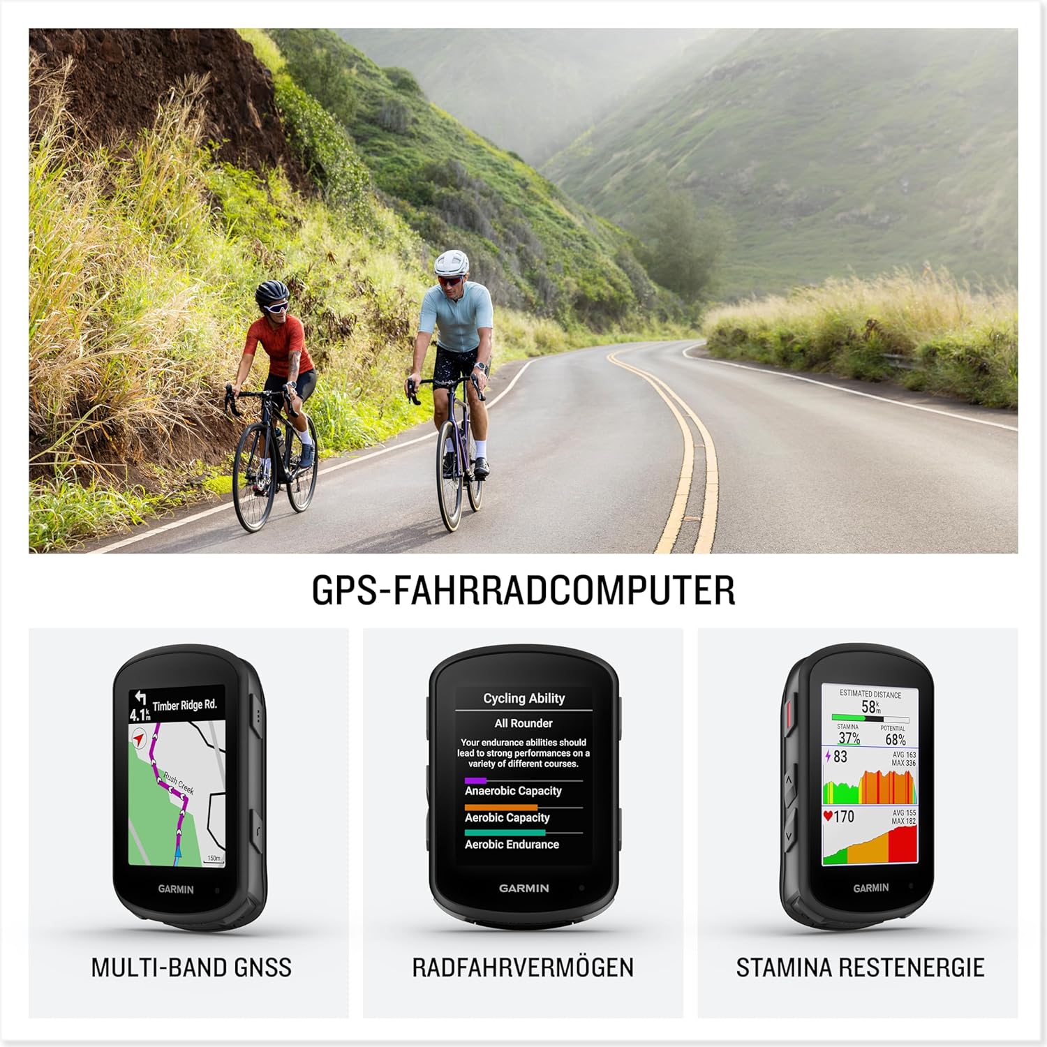 Garmin Edge 540 - EU Central + West, GPS-Fahrradcomputer mit Tastenbedienung, 2,6 Zoll Farbdisplay, Europakarten, umfassenden Leistungsdaten, bis zu 26 Std Akkulaufzeit