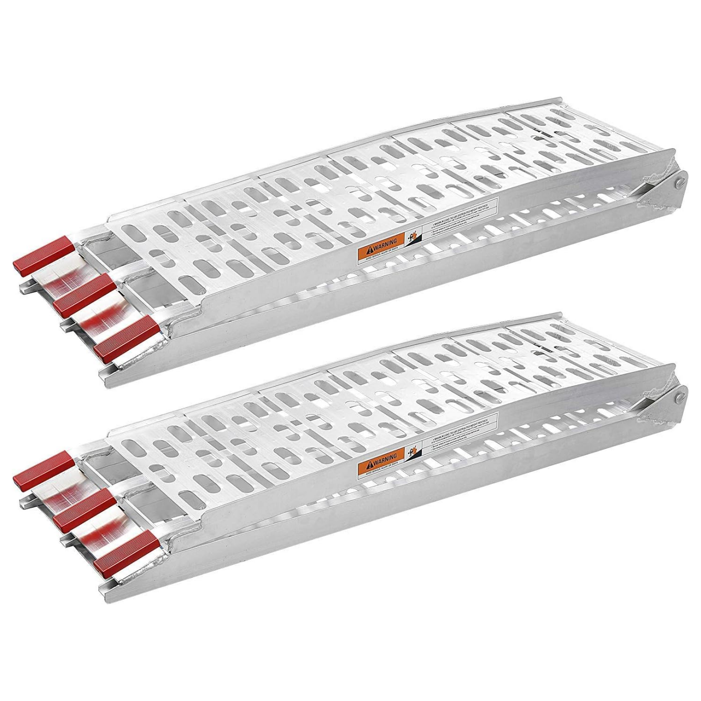 7.5' Folding Truck Ramps Aluminum 2 PC 1500 lbs Capacity Trailer Loading Ramps Trucks w/Straps for ATV UTV Motorcycle Snow Blower Lawn Mower Pickup