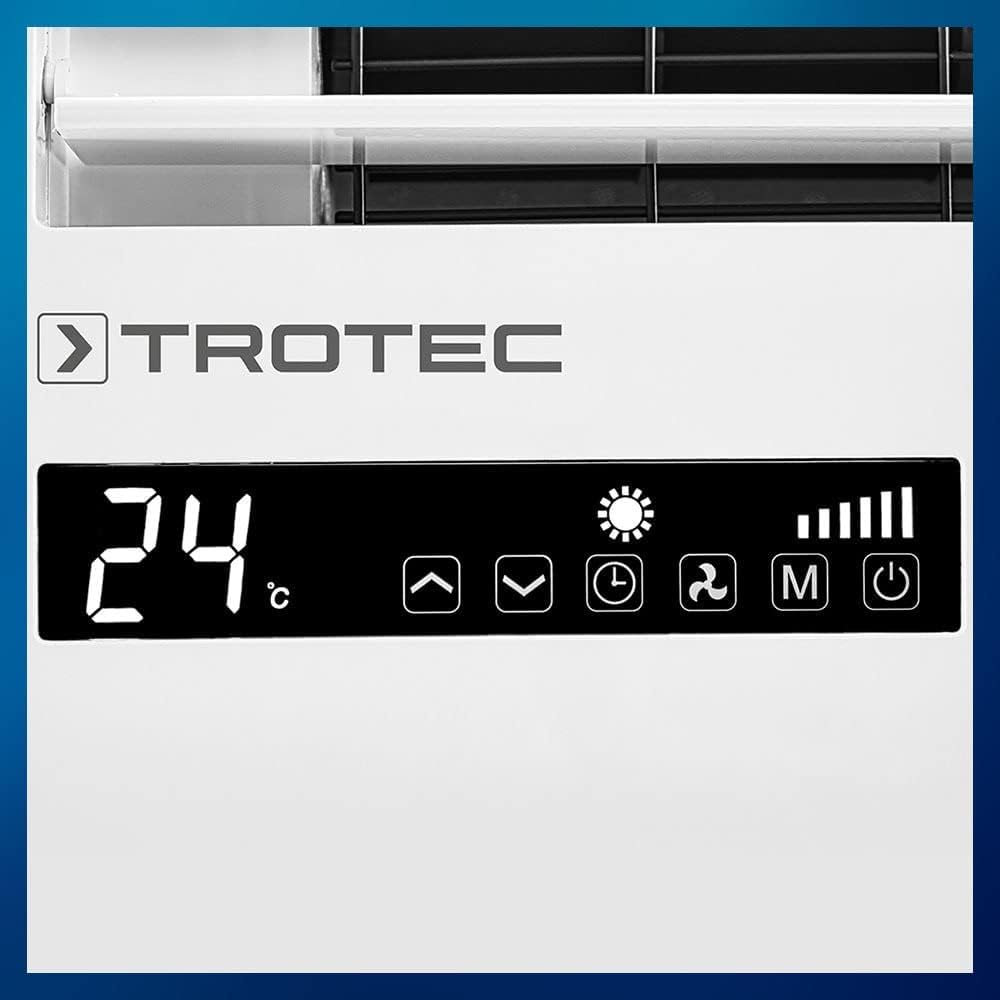 TROTEC Local Wall Air Conditioner PAC-W 2200 S Mobile Air Conditioner 4-in-1 Cooling, Heating, Ventilation, Dehumidification Air Conditioner 2.2 kW 8,000 BTU/h for Room Size up to 30 m² and 75 m³ [Energy Class A]