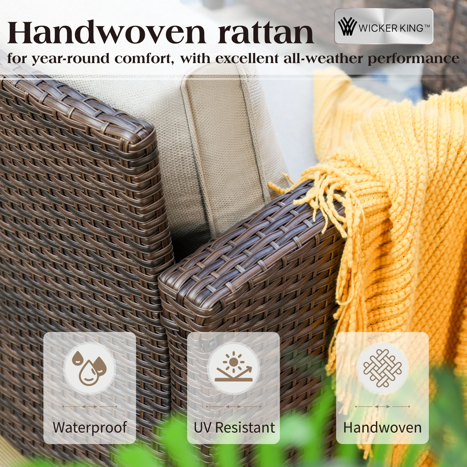 Wicker 9 - Person Garden Lounge Set with Cushions