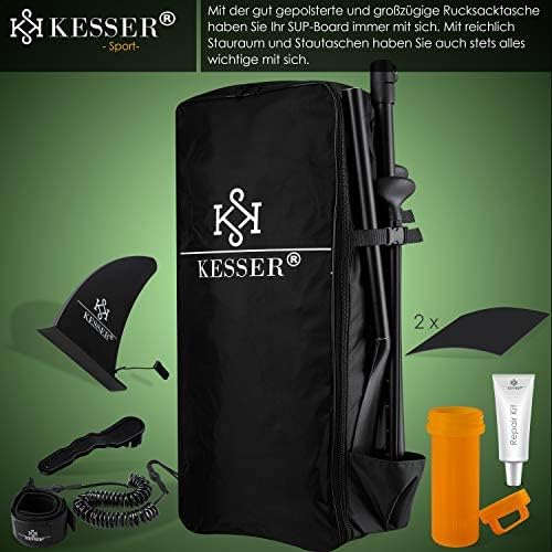 KESSER® Inflatable SUP Board Set, Stand Up Paddle Board, Premium Surfboard, Water Sports, 6 Inch Thick, Complete Accessories, 130 kg