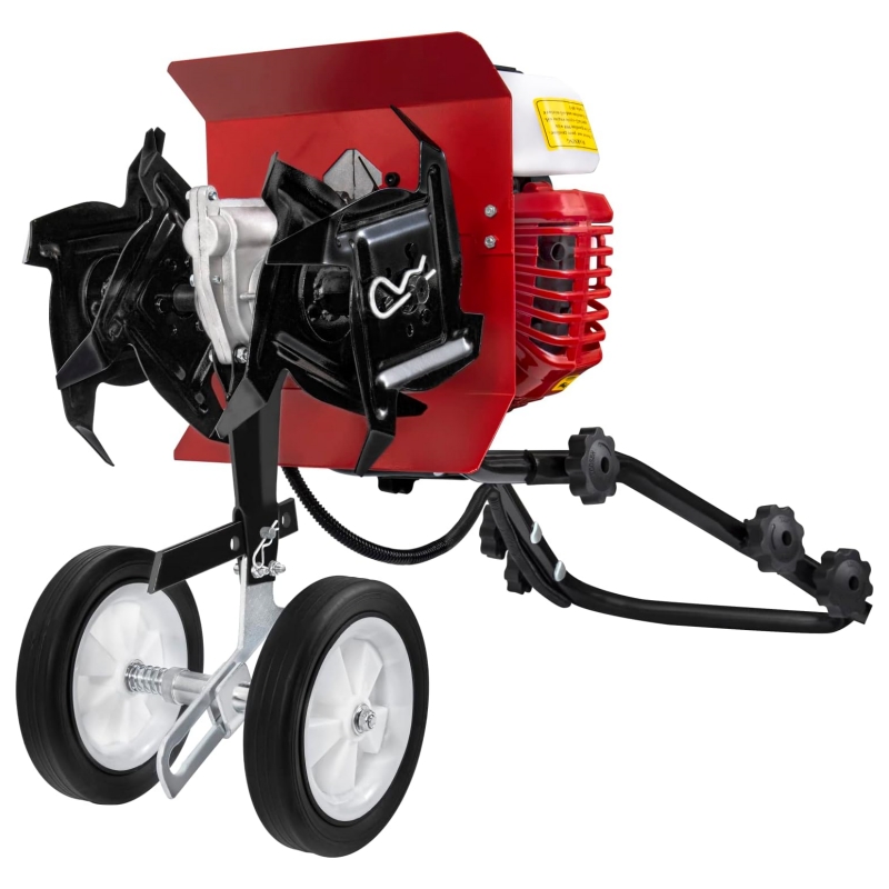 BU-KO 52CC Garden Tiller Petrol 3 HP 2-Stroke Lawn Ground Hoe Cultivator Motor Hoe Petrol Lightweight Compact Ground Tiller Powerful Handle with Secure Grip