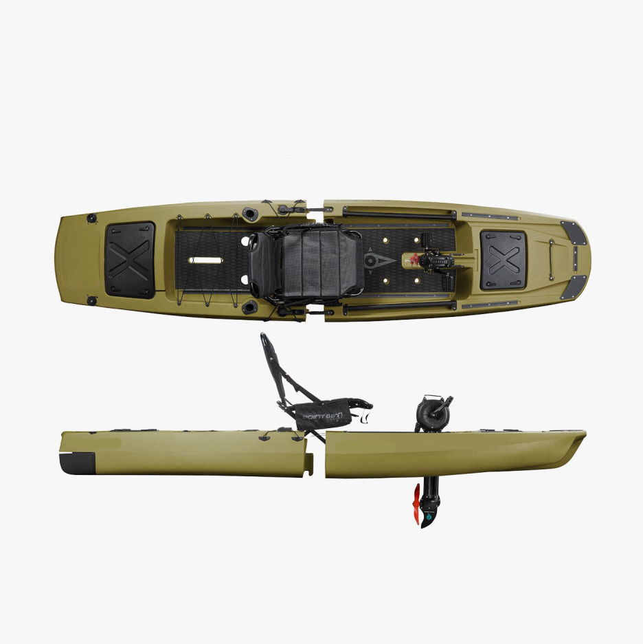 Modular three-body fishing kayak