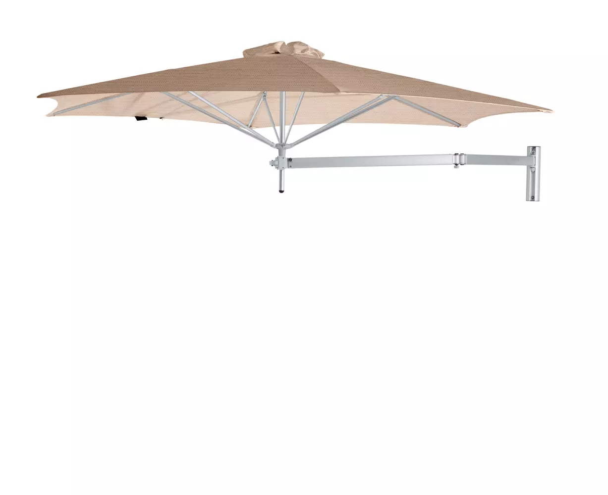 Umbrosa Paraflex Wall mounted umbrella round 3 m with beige canopy and neo arm 2 m