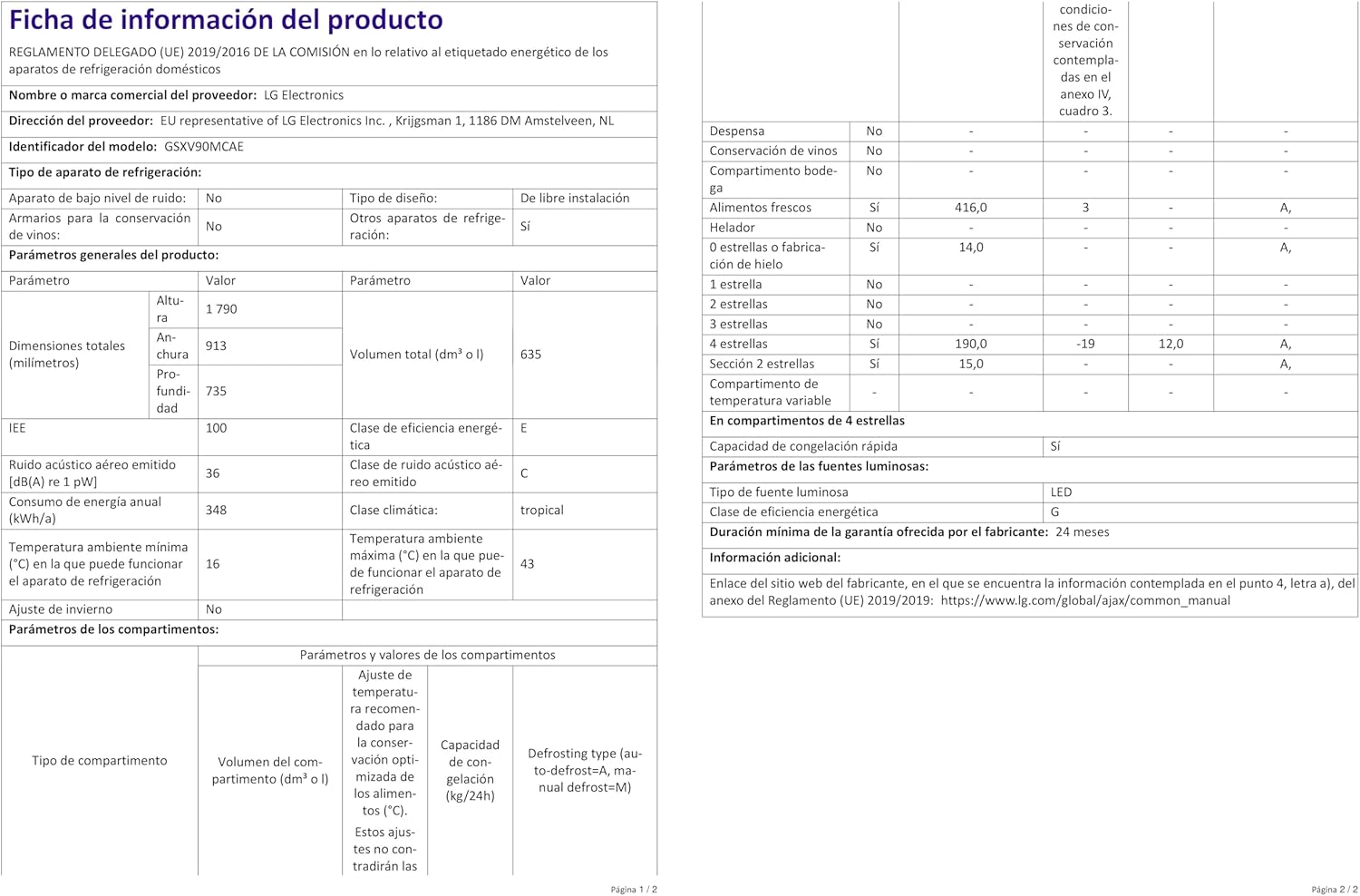 LG Electronics GSXV90MCAE Side-by-Side with InstaView Door-in-Door®, Ice, Crushed Ice and Water Dispenser, 635 Litre Capacity, Energy Efficiency Class E, Fixed Water Connection, Matt Black Steel [Energy Class E]