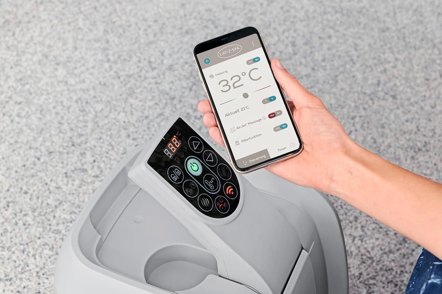 BESTWAY Lay-Z-Spa Toronto AirJet Plus™ 5-7 Seater Round Semi-Rigid Spa