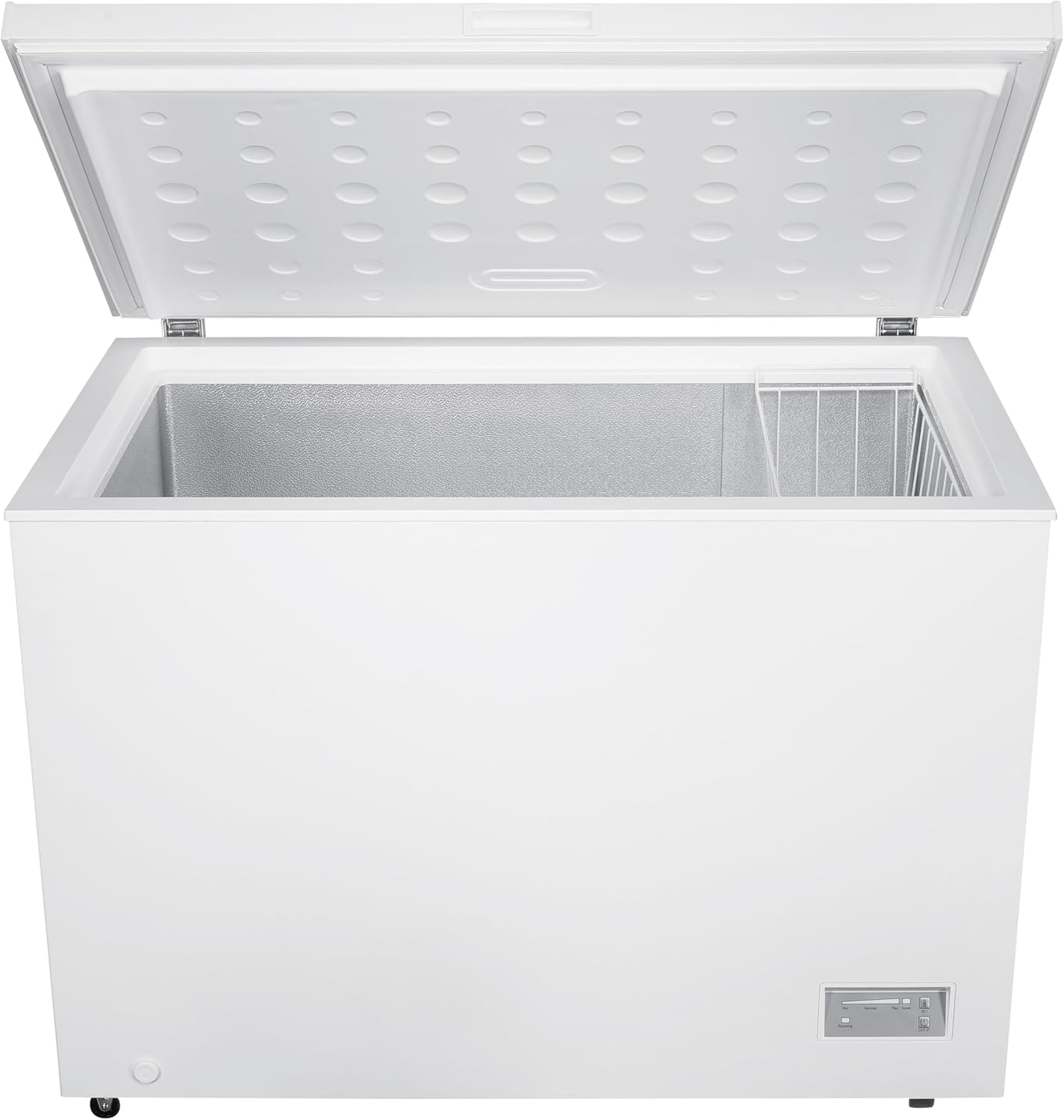 Beko CF316EWN Freezer, Freezer, 308 L Usable Volume, 1 Freezer Basket, Temperature Alarm, Transport Wheels, LED Display System, 40 db(A), Can be Used in Unheated Rooms, White [Energy Class E]