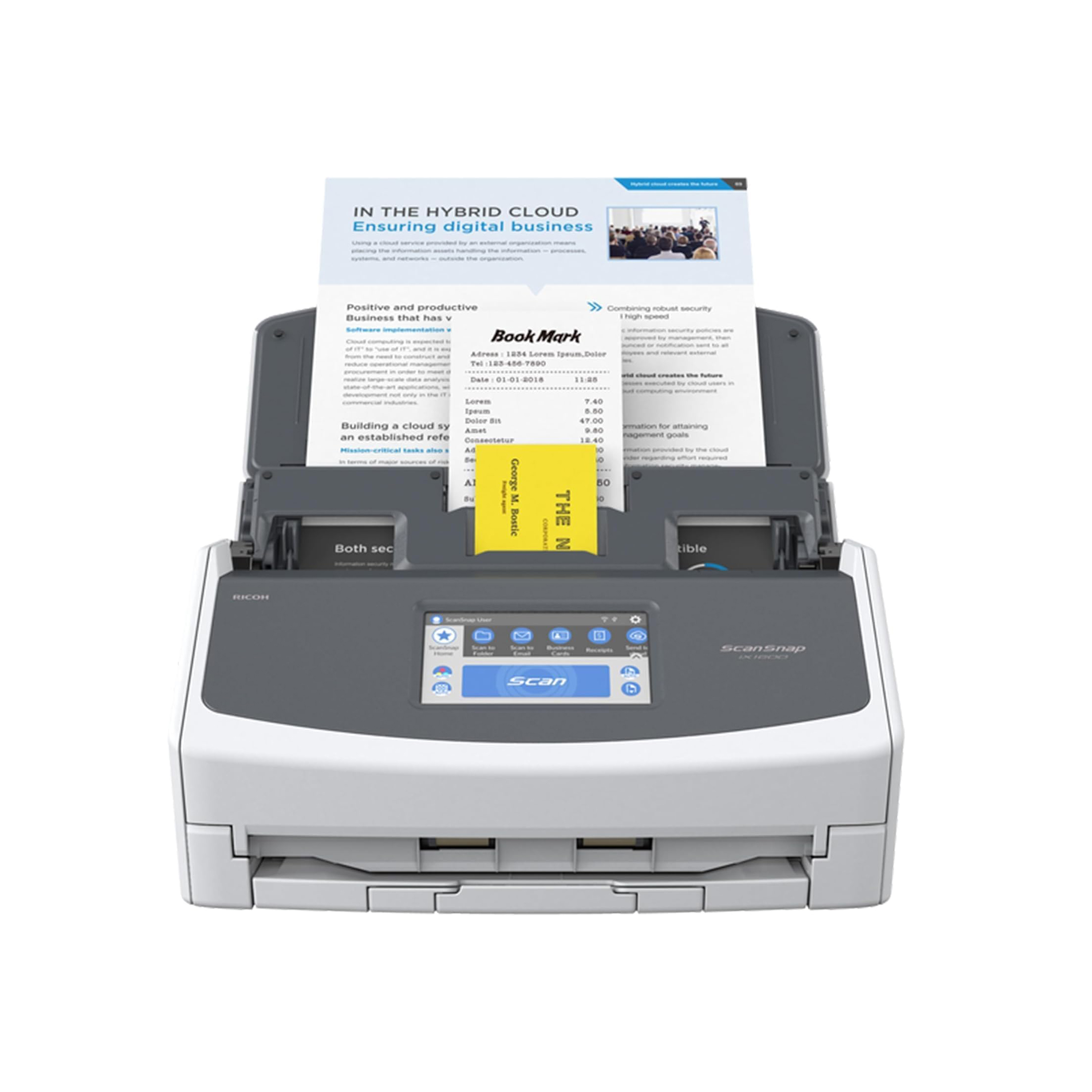 iX1600 ScanSnap Scanner (White) - A4, A5, A6, B5, B6, Business Card, Postcard, Letter, Legal and Custom, Duplex, Wi-Fi, USB 3.2, (40 Pages/80 Images/Min) with ADF, White, ADF, 40 ppm