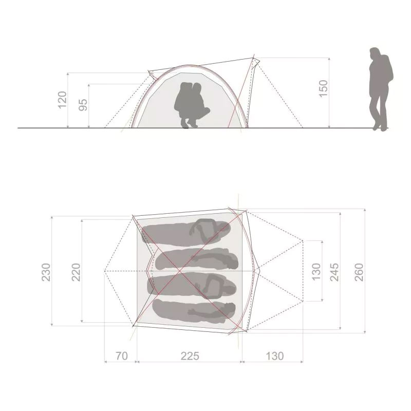 VAUDE Mark XT 4P 142144000 4-person tent Multifunctional 4-person tent Strong wind resistance Easy to assemble Green One size fits all