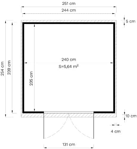 ALPHOLZ Alster Garden Shed Wooden 251 x 254 x 210 cm, Pent Roof, Includes Floor, Storage Shed, Garden, Bicycle Shed, 6 m², 19 mm Wall, Natural