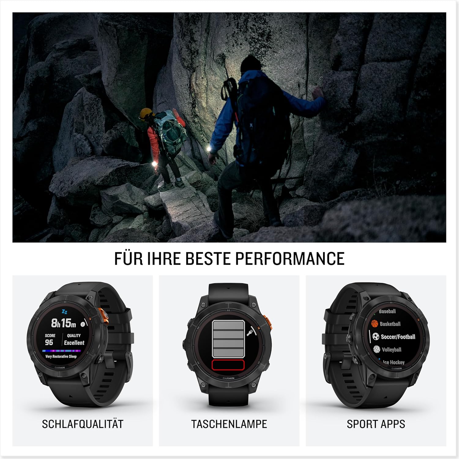 Garmin fēnix 7X Pro – GPS-Multisport-Smartwatch mit Solarladelinse, Farbdisplay und Touch-/Tastenbedienung, TOPO-Karten, über 60 vorinstallierte Sport-Apps, Music (Generalüberholt)