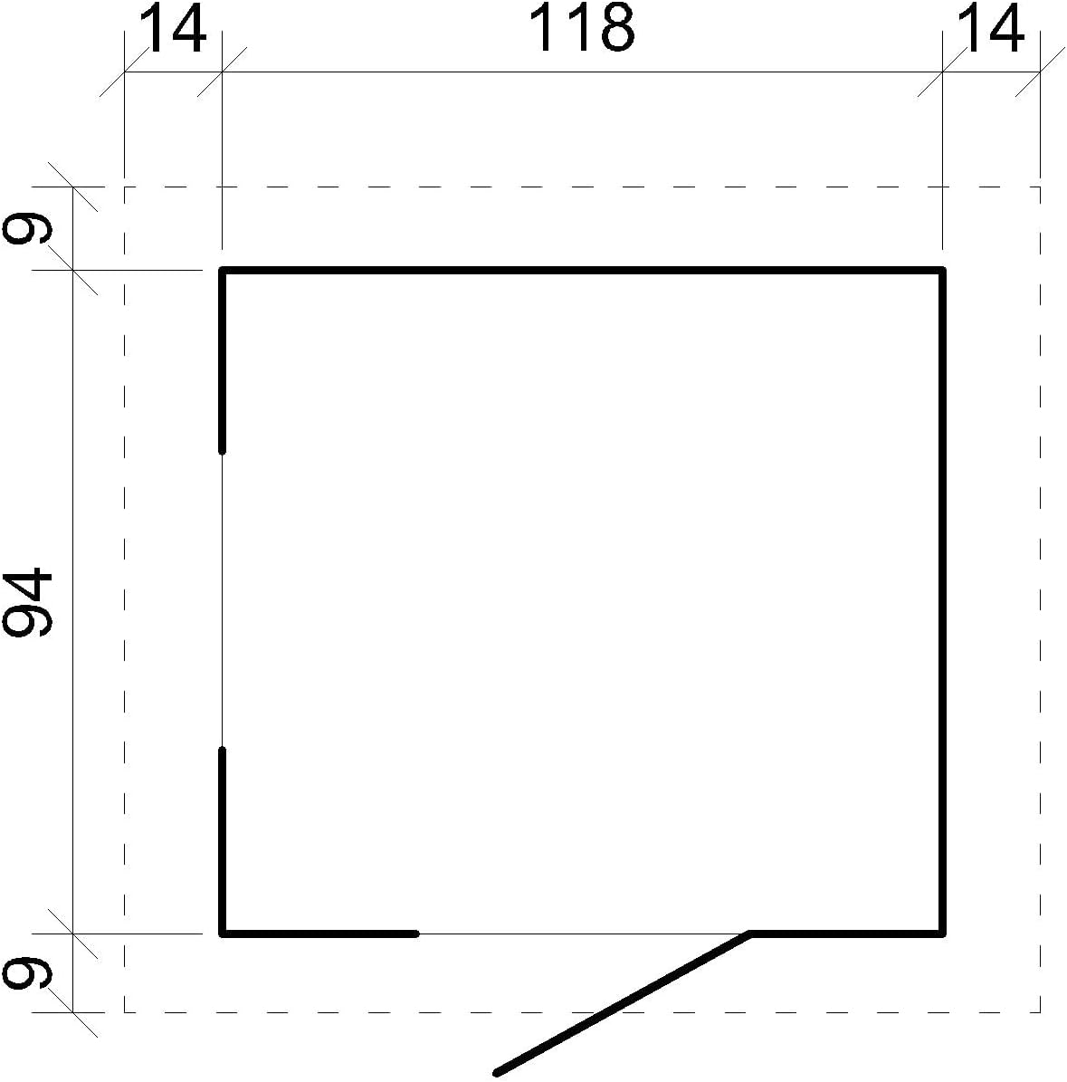 Timbela M505-1 Children's Wooden Playhouse without Floors - Outdoor Playhouse for Children - W 112 x L 146 x H 145 cm / 1.1 m2 Garden Playhouse - Garden Summer House for Children