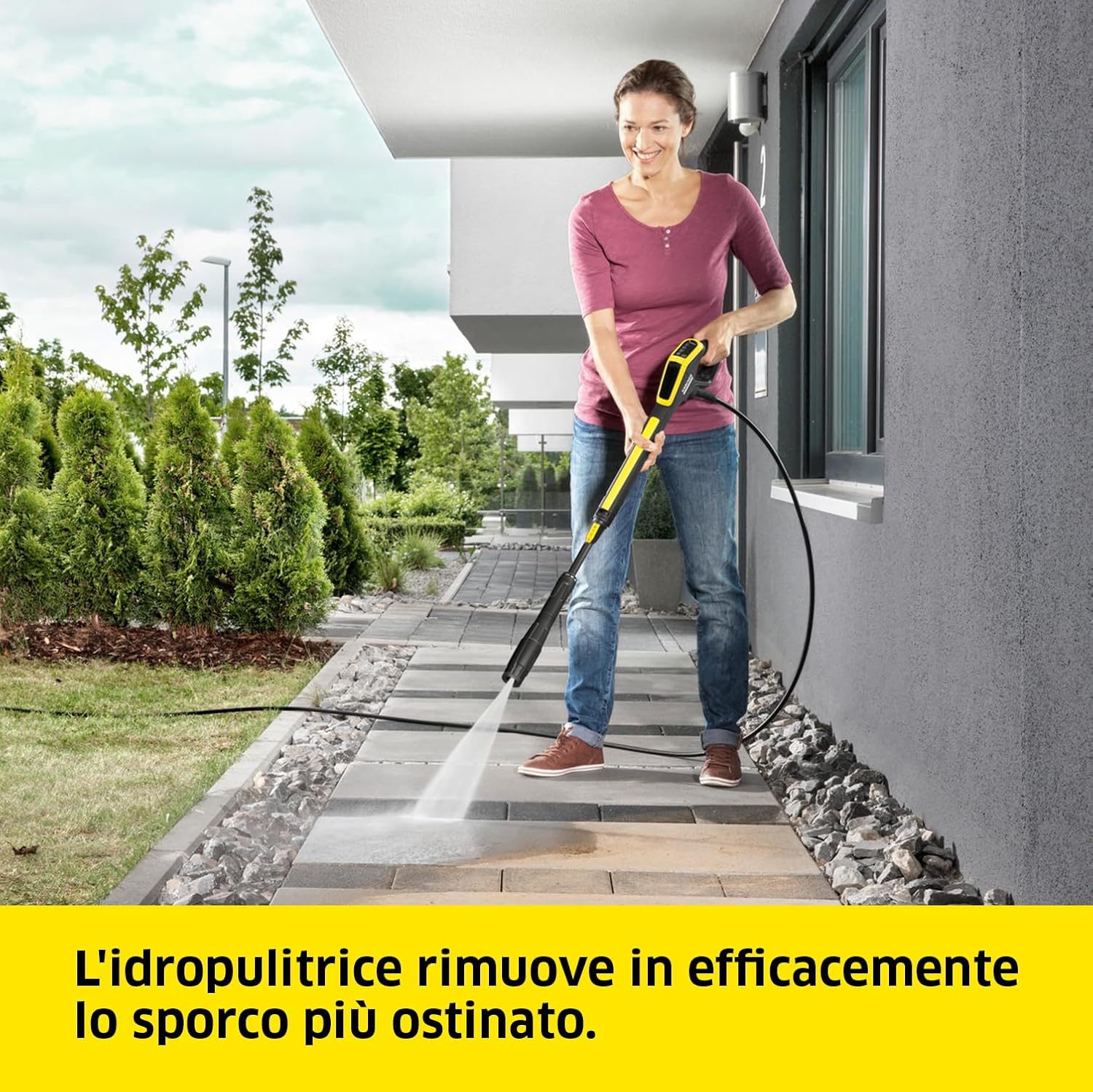 Kärcher K 5 Power Control - Idropulitrice ad Alta Pressione con Power Control,1800W, 145 bar, Idropulitrice elettrica professionale acqua fredda, 2 accessori e pistola LED, Giallo/Nero