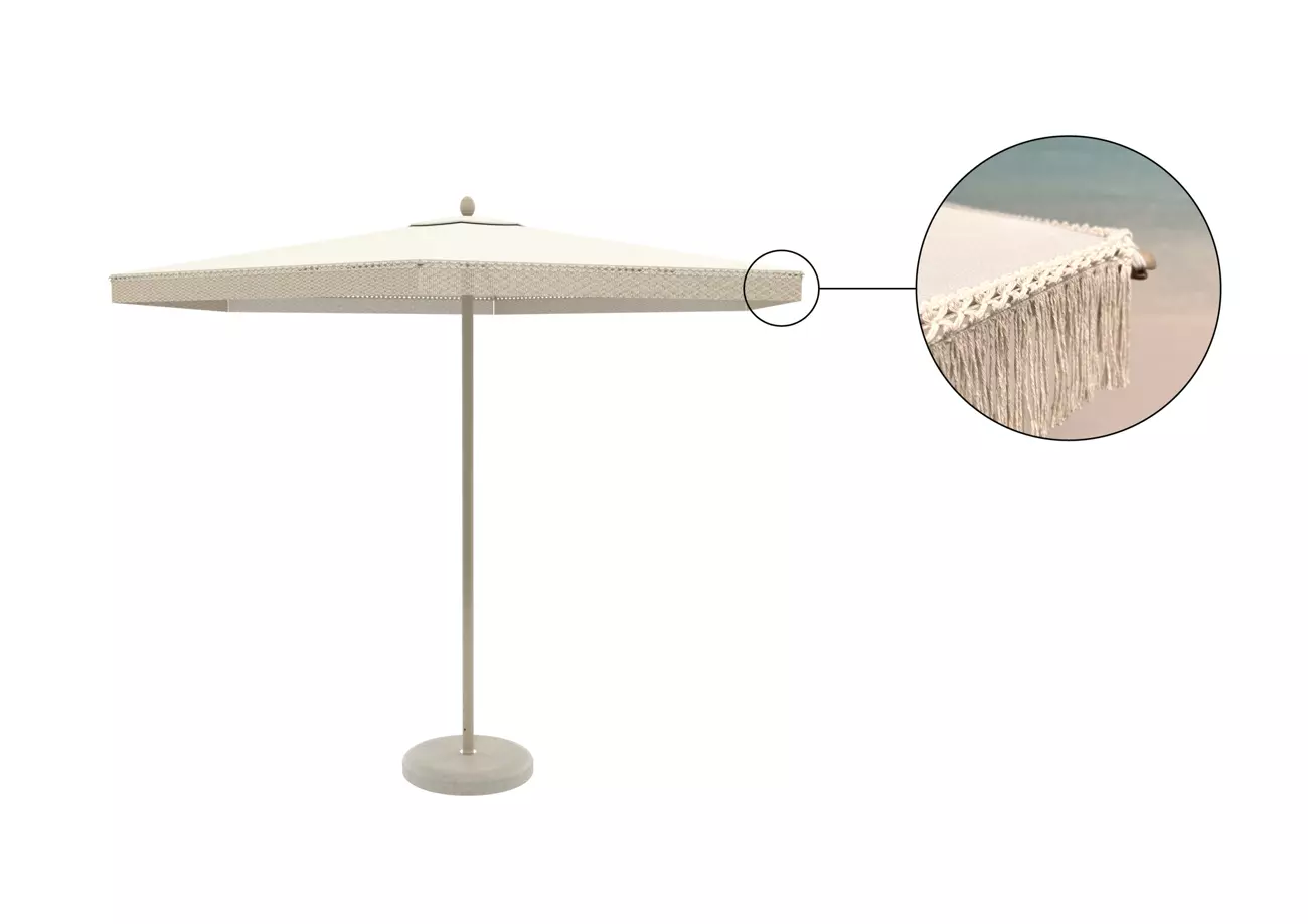 Umbrosa Nata UX Nostalgic Zen center post umbrella round 2.8 m with beige canopy and grey beige frame