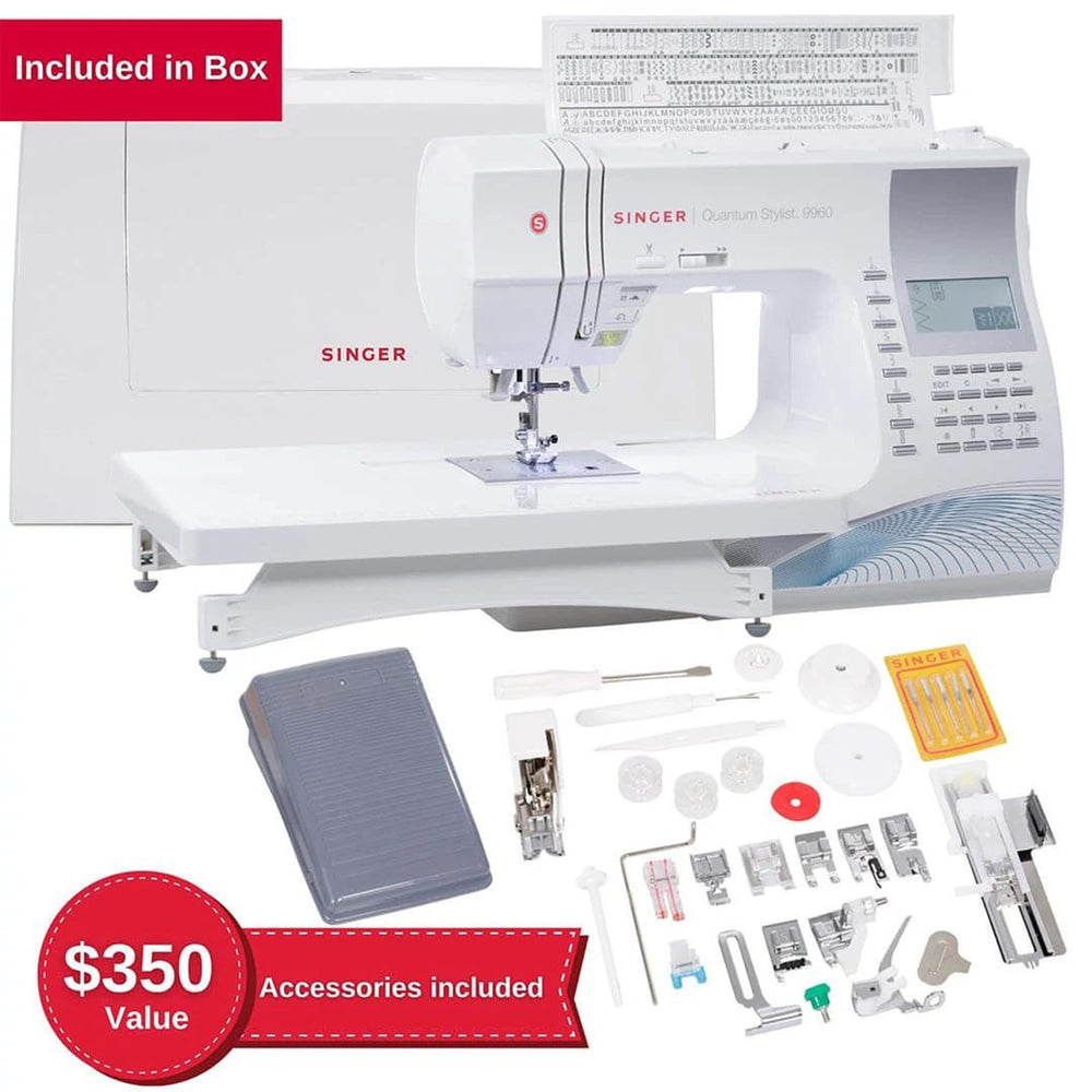 SINGER® Quantum Stylist™ 9960 Sewing Machine with Extension Table