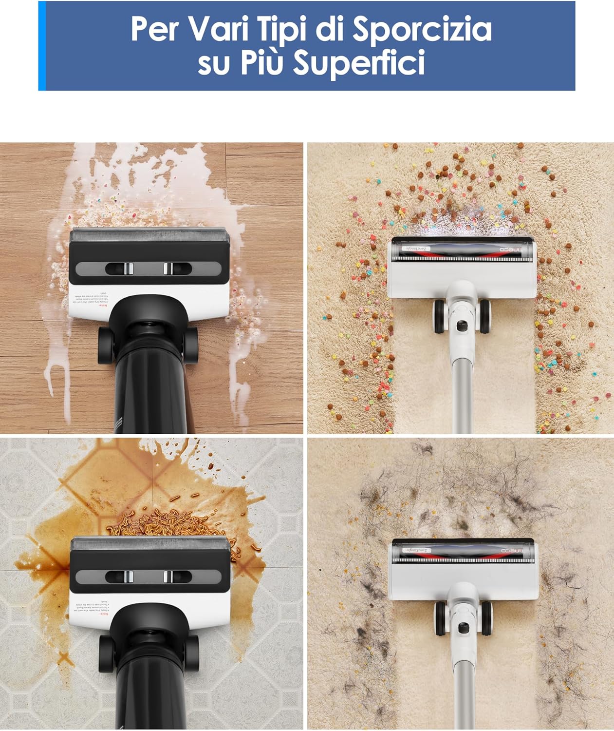 Tineco FLOOR ONE SWITCH S6, aspirapolvere secco/umido, lavapavimenti intelligente 5-in-1, autopulente, asciugatura 5 minuti, spazzola antigroviglio, pulizia bordi su entrambi i lati