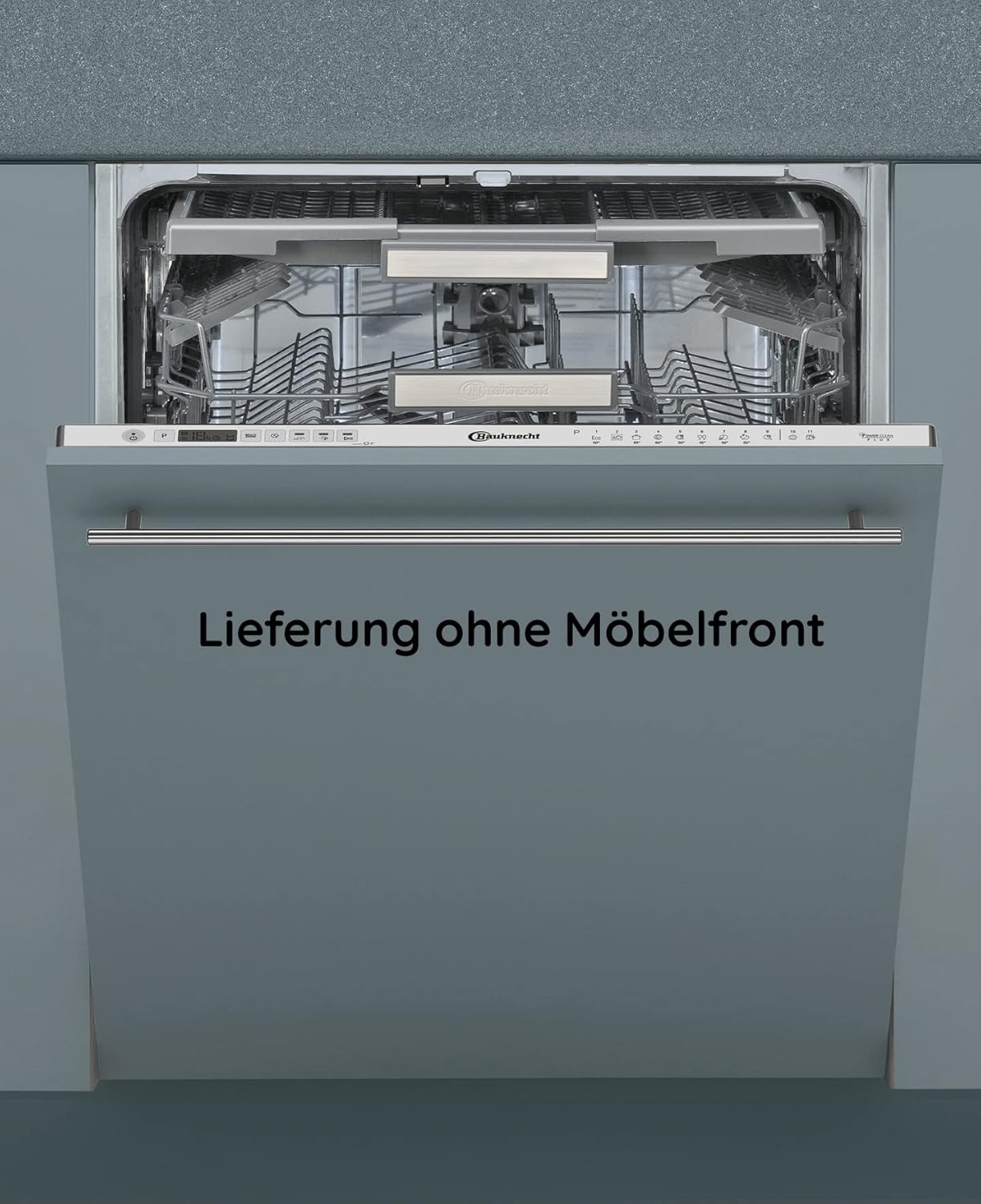 Bauknecht BCIO 3T341 PLET Vollintegrierbarer Geschirrspüler 60 cm /Edelstahl/14 Maßgedecke/10 Standardprogramme und 1 Sensorprogramm/PowerClean/ActiveDry/Besteckschublade/Vollwasserschutz