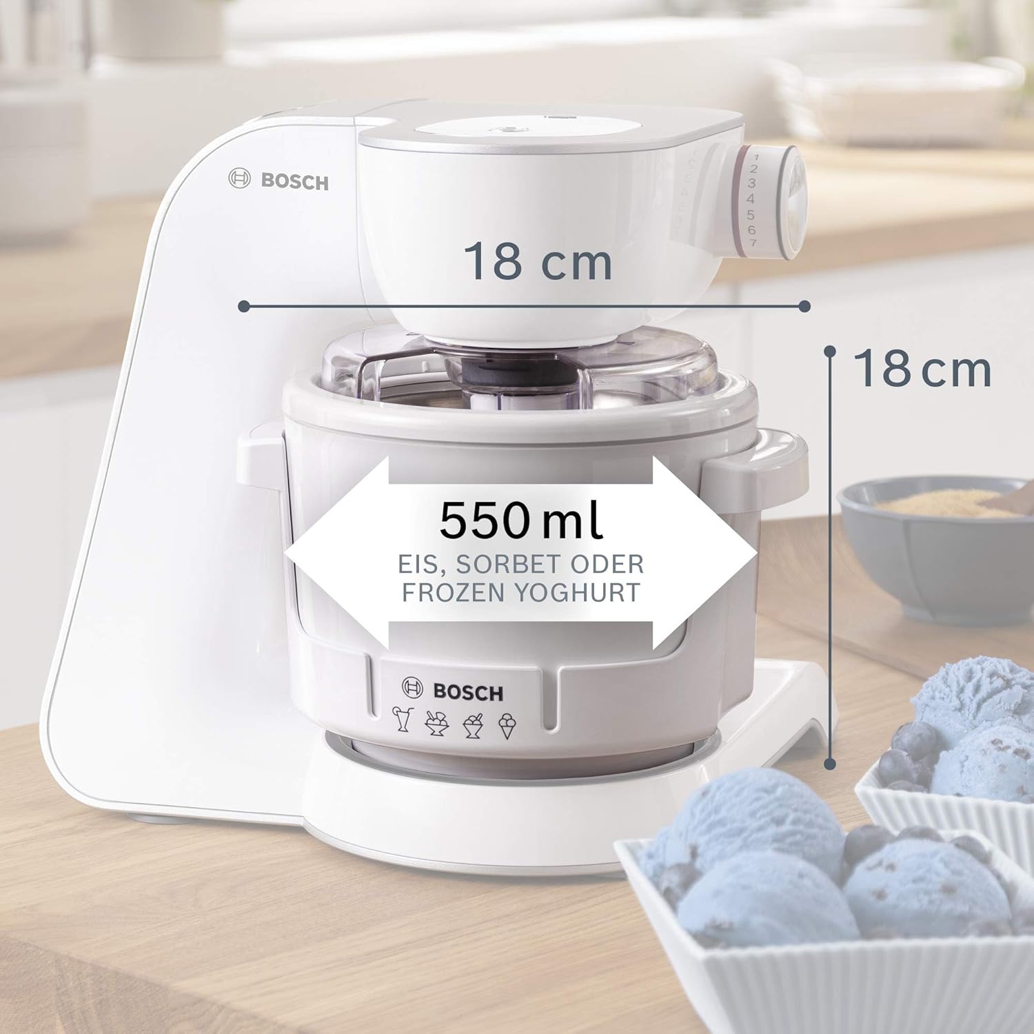 Bosch Series Food Processor MUM5XL72, integrated scale, 2x 3.9L & MUZ5EB2, 550ml bowl