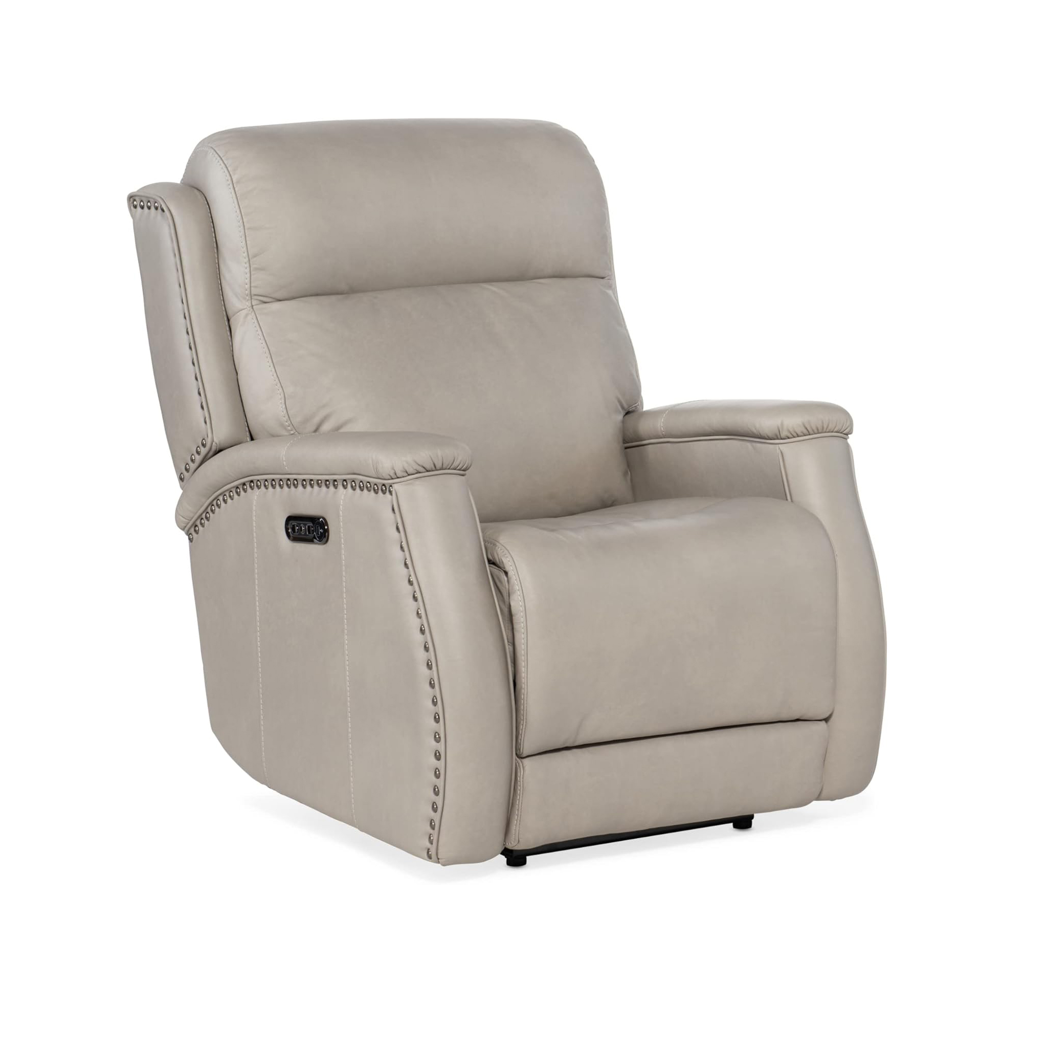 Rhea Zero Gravity Power Recliner with Power Headrest in Gray Leather by Hooker