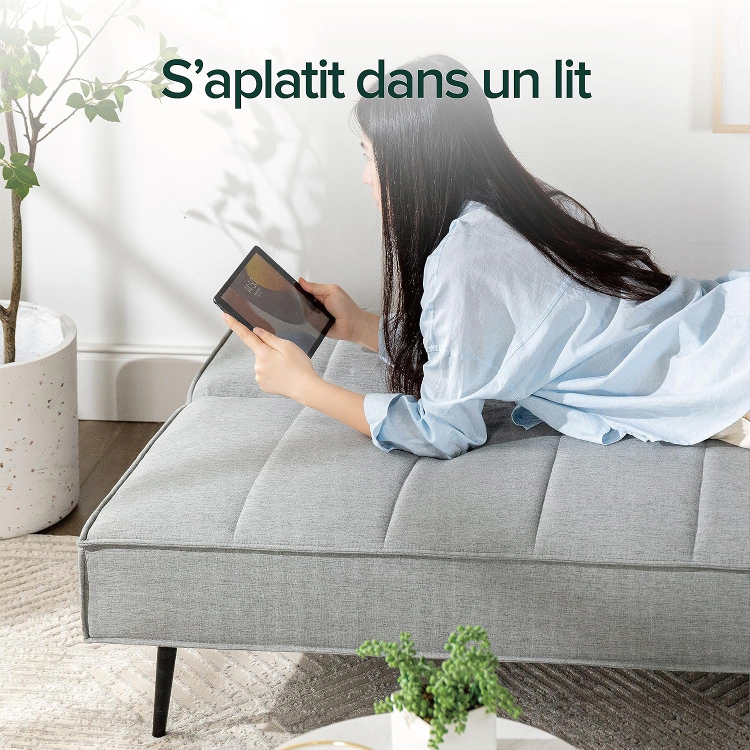 Zinus Quinn Clic Clac Sofa Bed - 2-in-1 Folding Sofa Bed - Suitable for Guest Rooms and Small Spaces