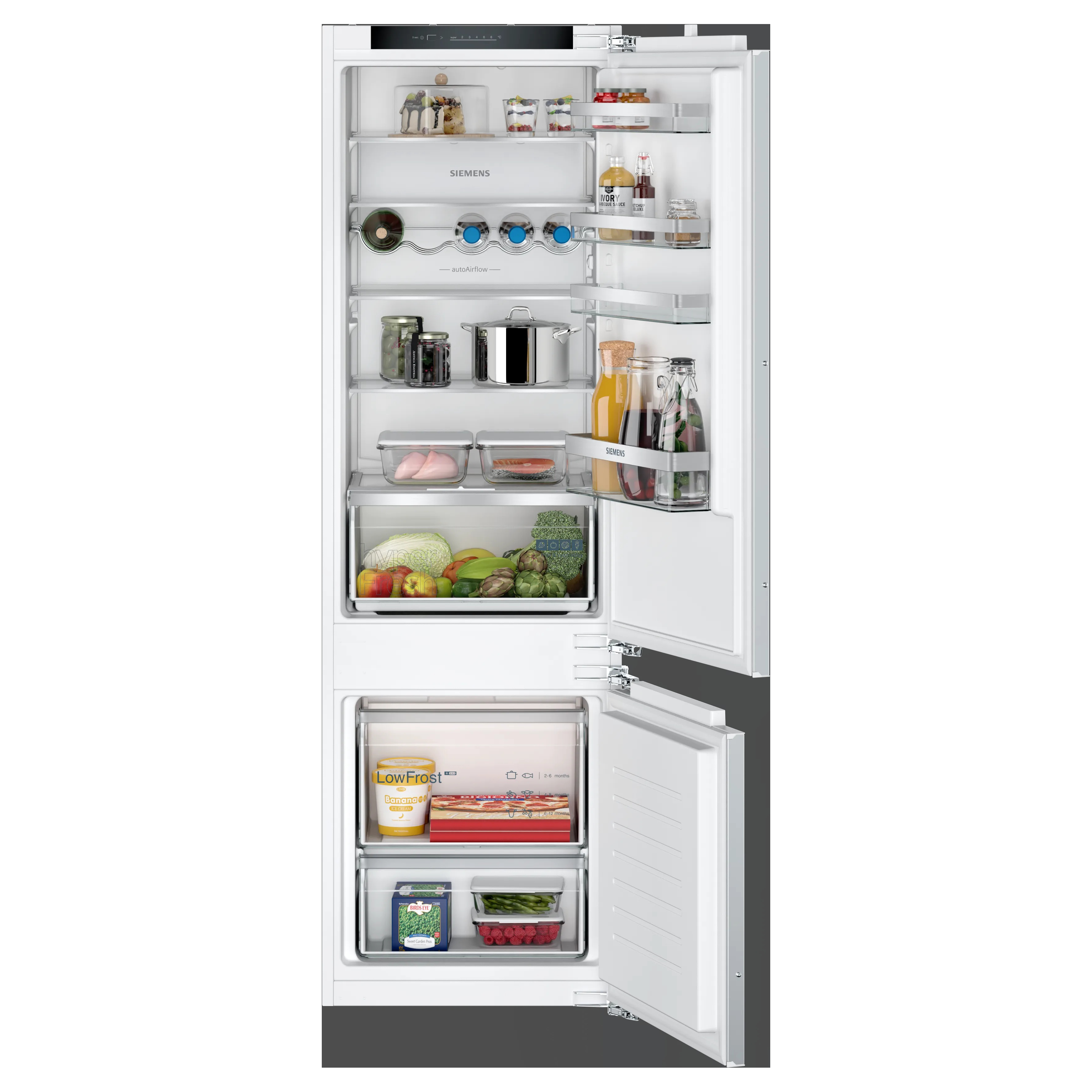 SIEMENS KI87VVFE0G iQ300 Built-in fridge-freezer with freezer at bottom 177.2 x 54.1 cm flat hinge