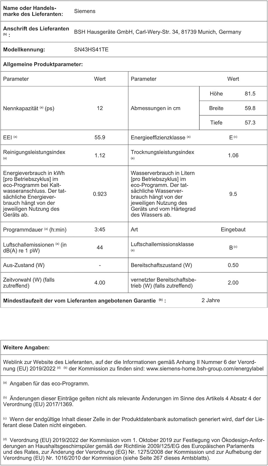 Siemens Fully integrated dishwasher / year / zeolite drying / WLAN compatible via Home Connect / glassZone in the upper basket / hygiene plus programme [Energy Class E]
