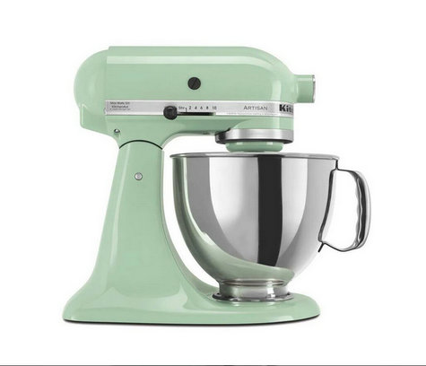 Artisan 5 Qt. 10-Speed Pistachio Green Stand Mixer with Flat Beater, Wire Whip and Dough Hook Attachments