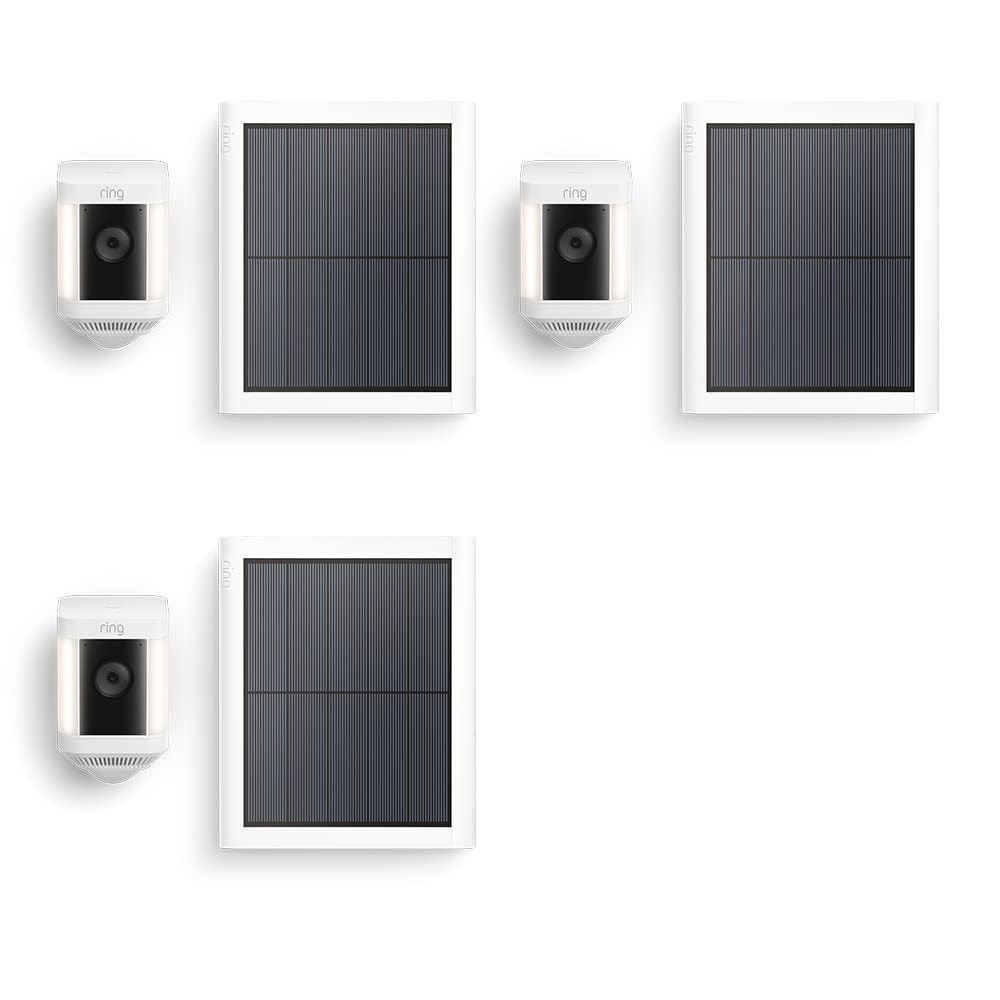 Ring Spotlight Cam Plus | DIY Outdoor Security Camera with Two-Way Audio | Ring Home: 30-Day Free Trial | 3 Cameras