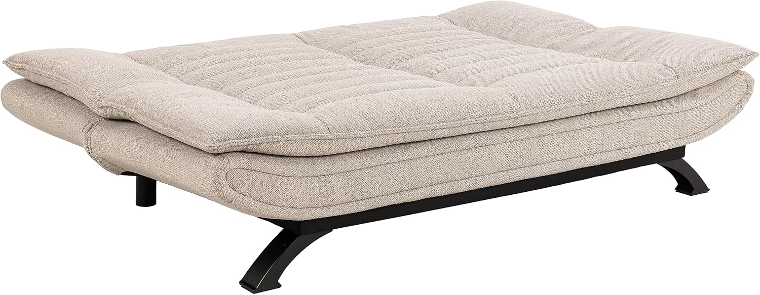 AC Design Furniture Jasper Sofa Bed W: 196 x H: 91 x D: 96 cm, Dark Grey/Black, Fabric/Metal
