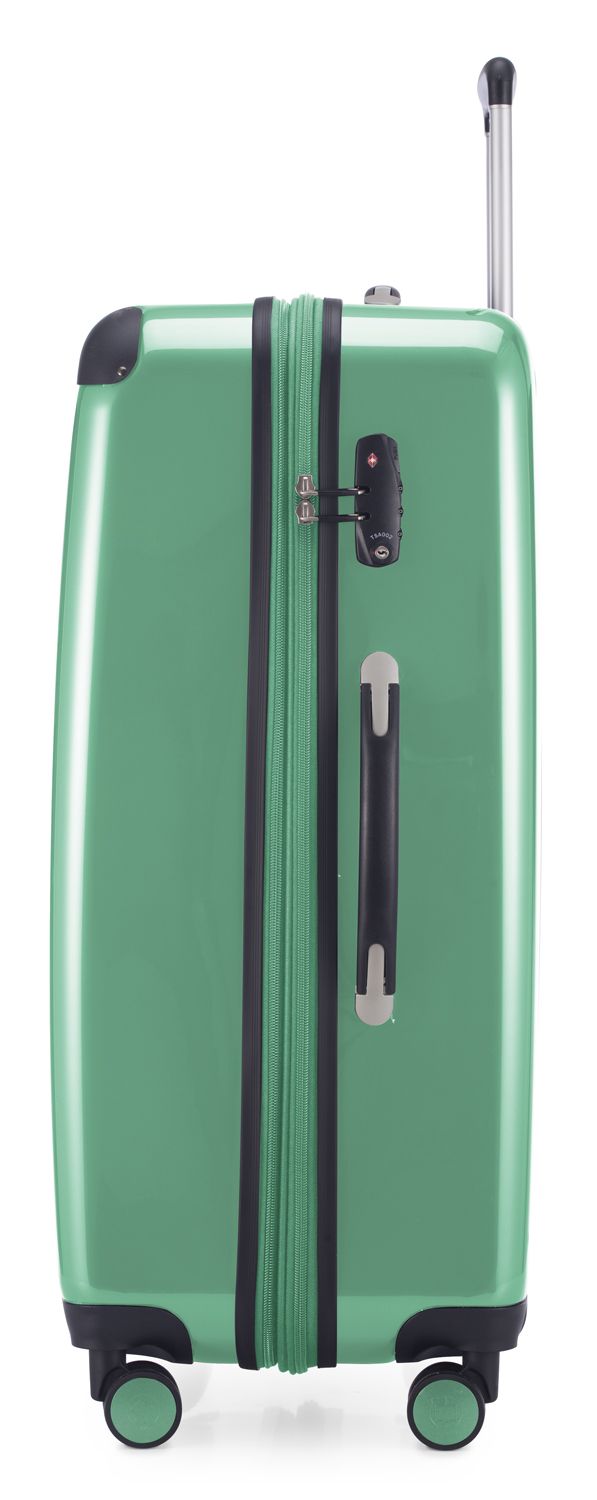 Alex - suitcase hard shell black glossy, TSA, 75 cm, 119 liters