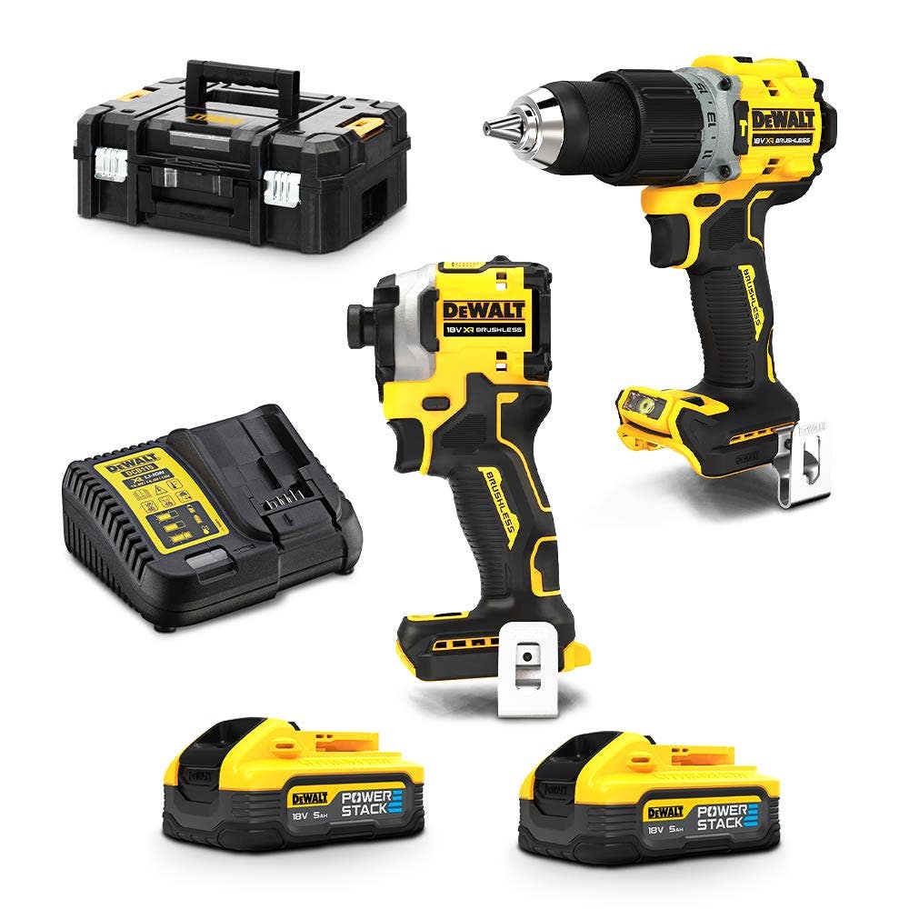 DEWALT 18V 2 Piece 2 x 5.0Ah Combo Kit DCK2050H2T-XE