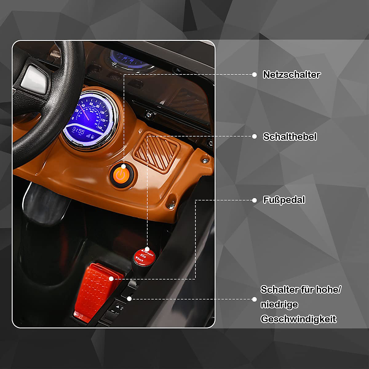 Elektroauto Jeep mit Aufbewahrungsbox & Fernbedienung schwarz