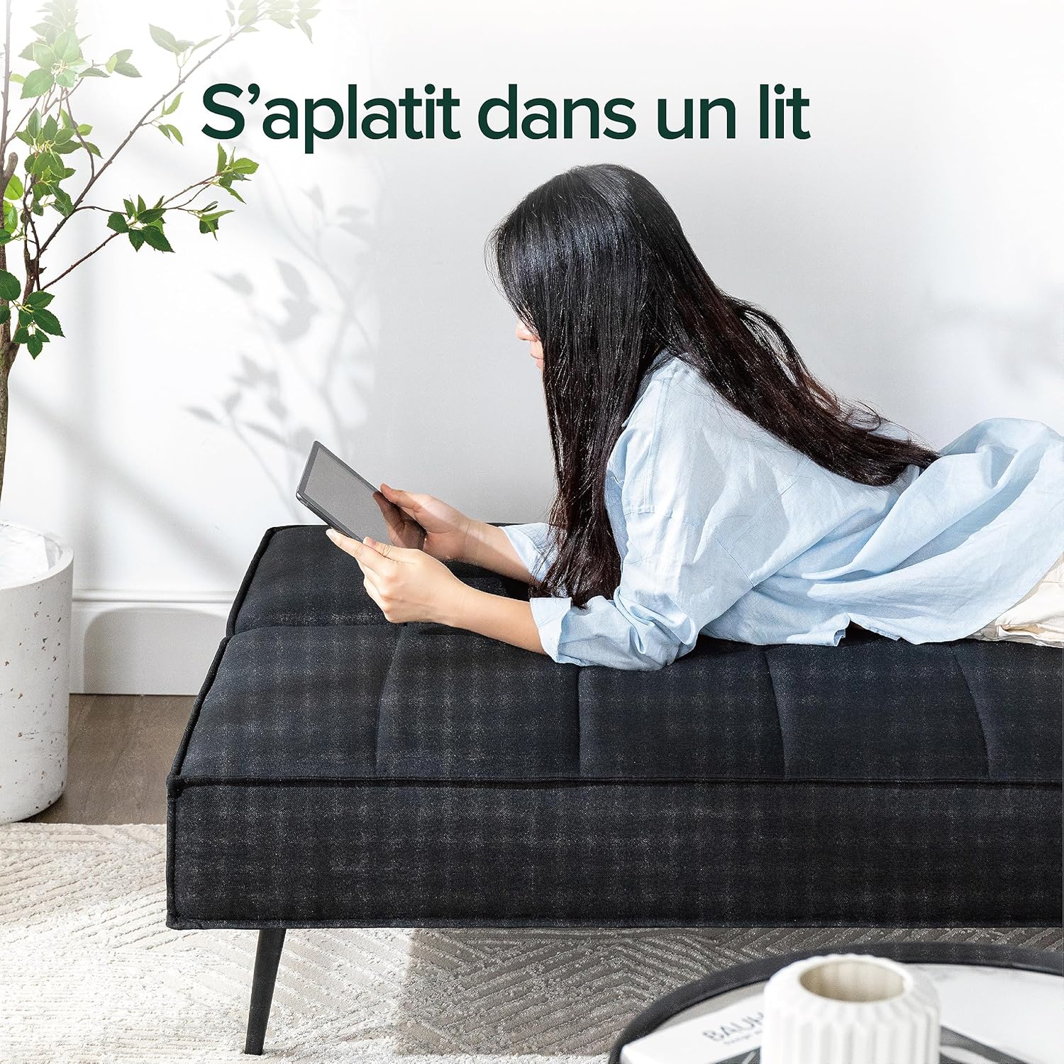 Zinus Quinn Clic Clac Sofa Bed - 2-in-1 Folding Sofa Bed - Suitable for Guest Rooms and Small Spaces