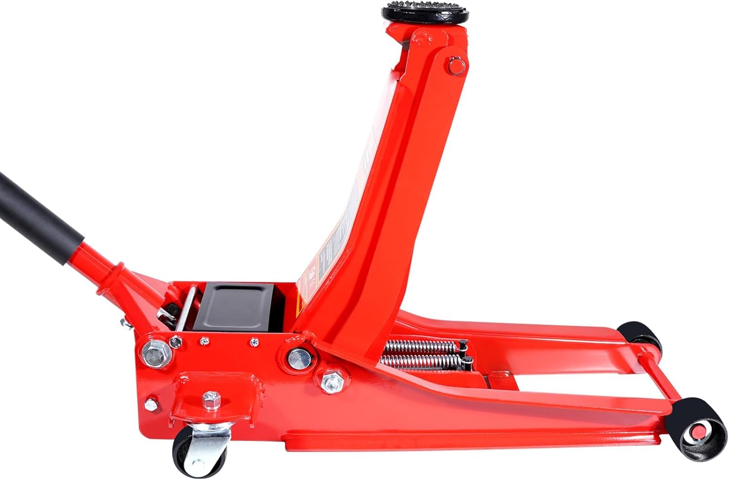 HYCHIKA Steel Racing Trolley Jack, Ultra Low Profile Jack with Dual Piston Quick-Acting Pump, 3 Ton (6,600 lb) Capacity, Lifting Range 3-18.3 inches