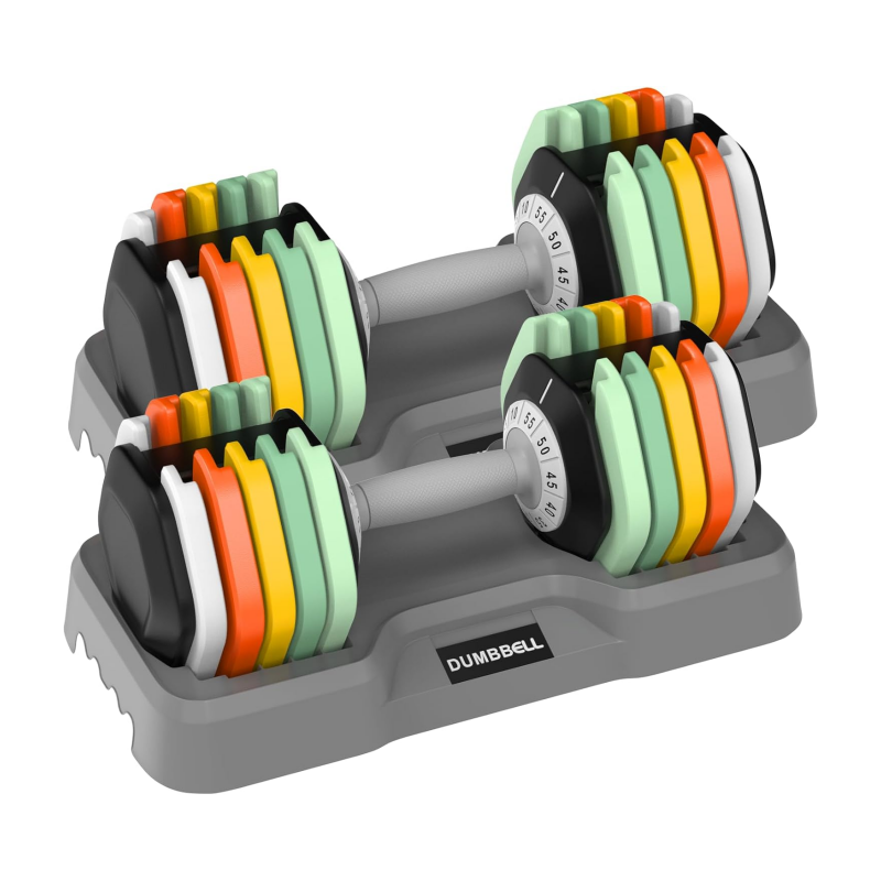 HYPATA 25/55 lbs Pair Adjustable Dumbbell Set, Adjust Dumbbell Weight for Exercises Pair Dumbbells for Men and Women in Home
