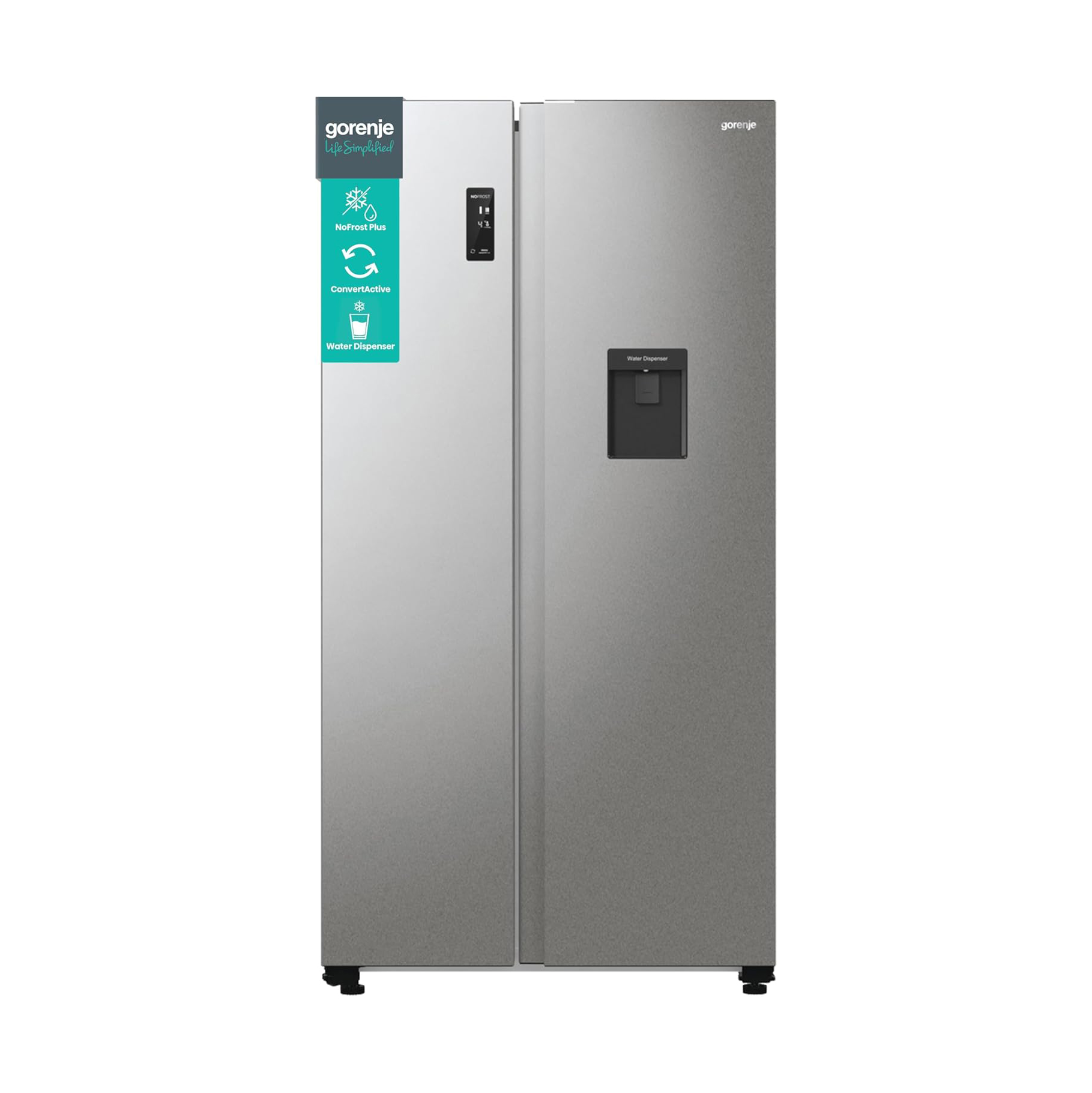Gorenje NRR 9185 EAXLWD Side by Side Fridge-Freezer, Made in Europe, EEK E, NoFrostPlus, Inverter Compressor, Crisp Zone, ConvertActive Zone, FastFreeze, 70 Inch, Stainless Steel [Energy Class E]